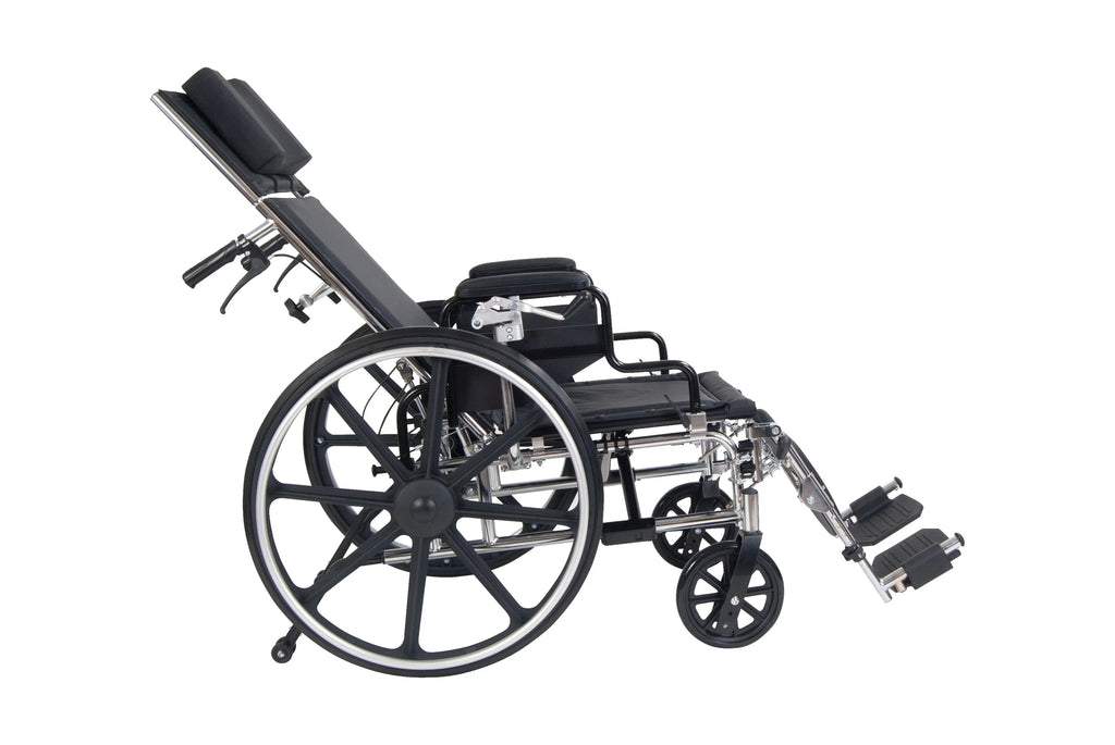 Drive Medical Viper Plus  Full Reclining Wheelchair, Detachable Desk Arms, 16" Seat