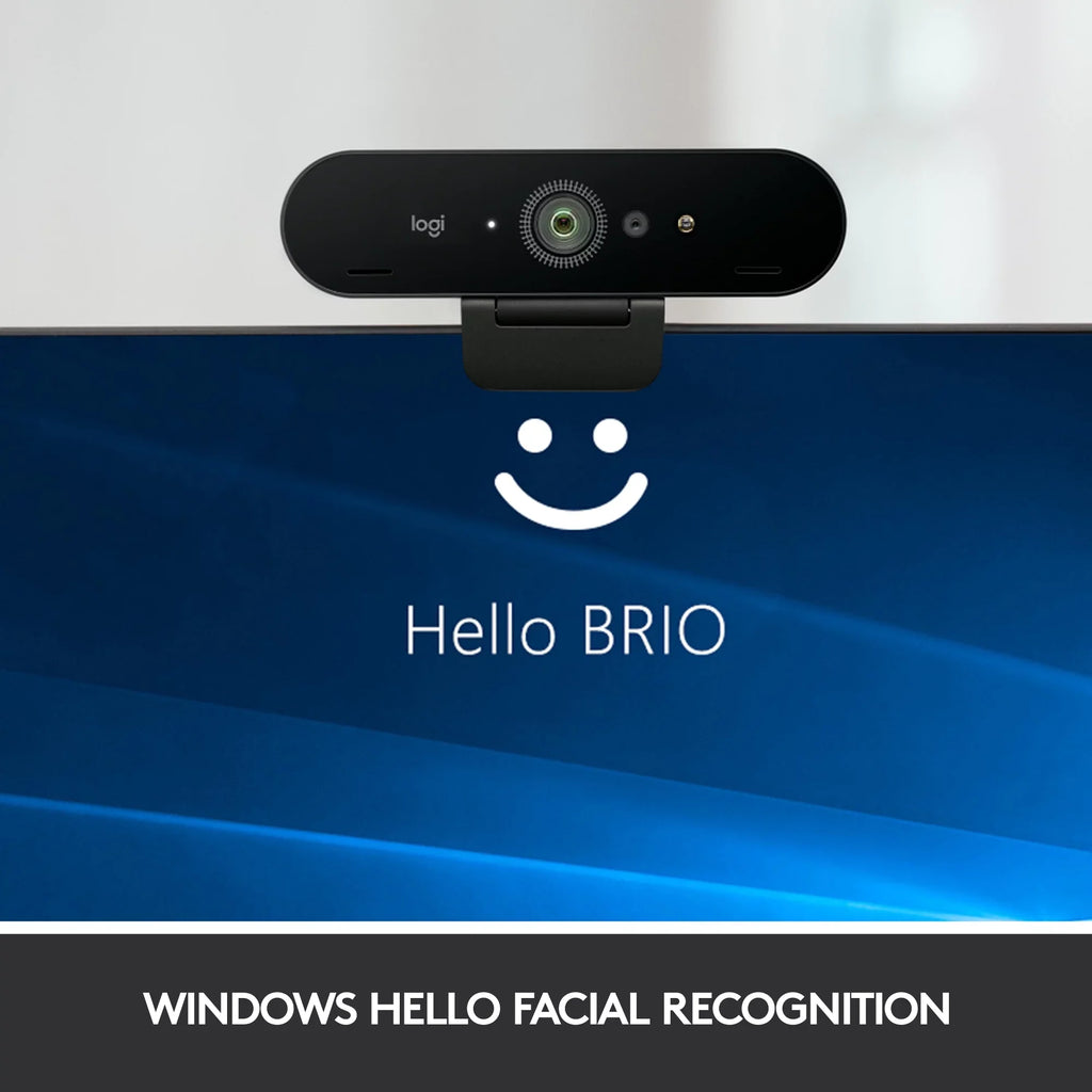 Logitech 4K Pro Webcam with  and Noise-Canceling Mics, Black