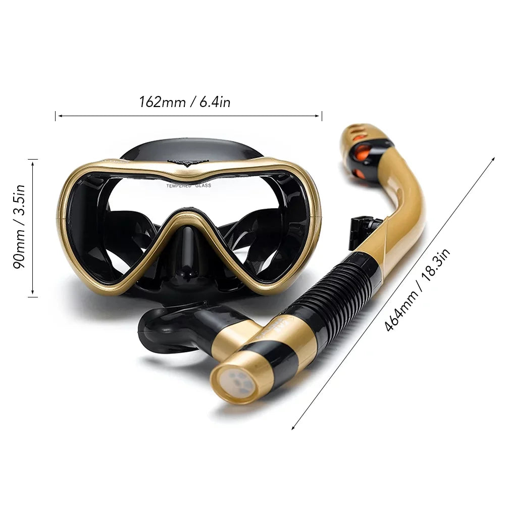 Andoer Swim and Dive with Confidence Leakproof Snorkel Set with Fog-Free Goggles and  Snorkel Tube