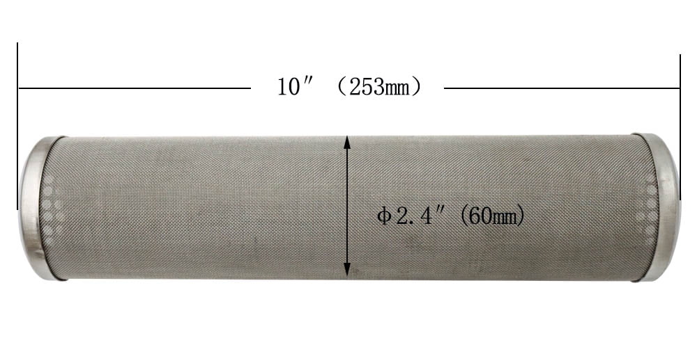 Front Water Filter Housing 10 inch Filter 1 inch  for Whole House Water Purification 304 Stainless Steel 8000L/h