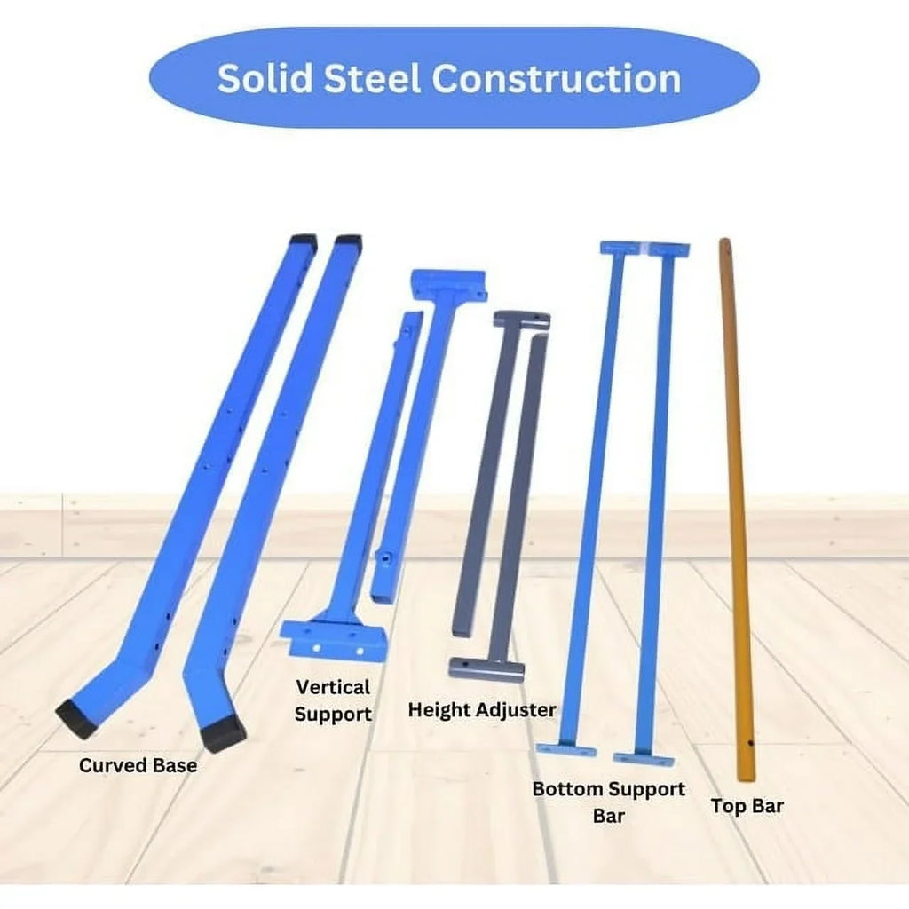 Adjustable Kids Gymnastics Kip Bar, 3-5  Height, Robust Legs, Blue - Junior Home Training Equipment