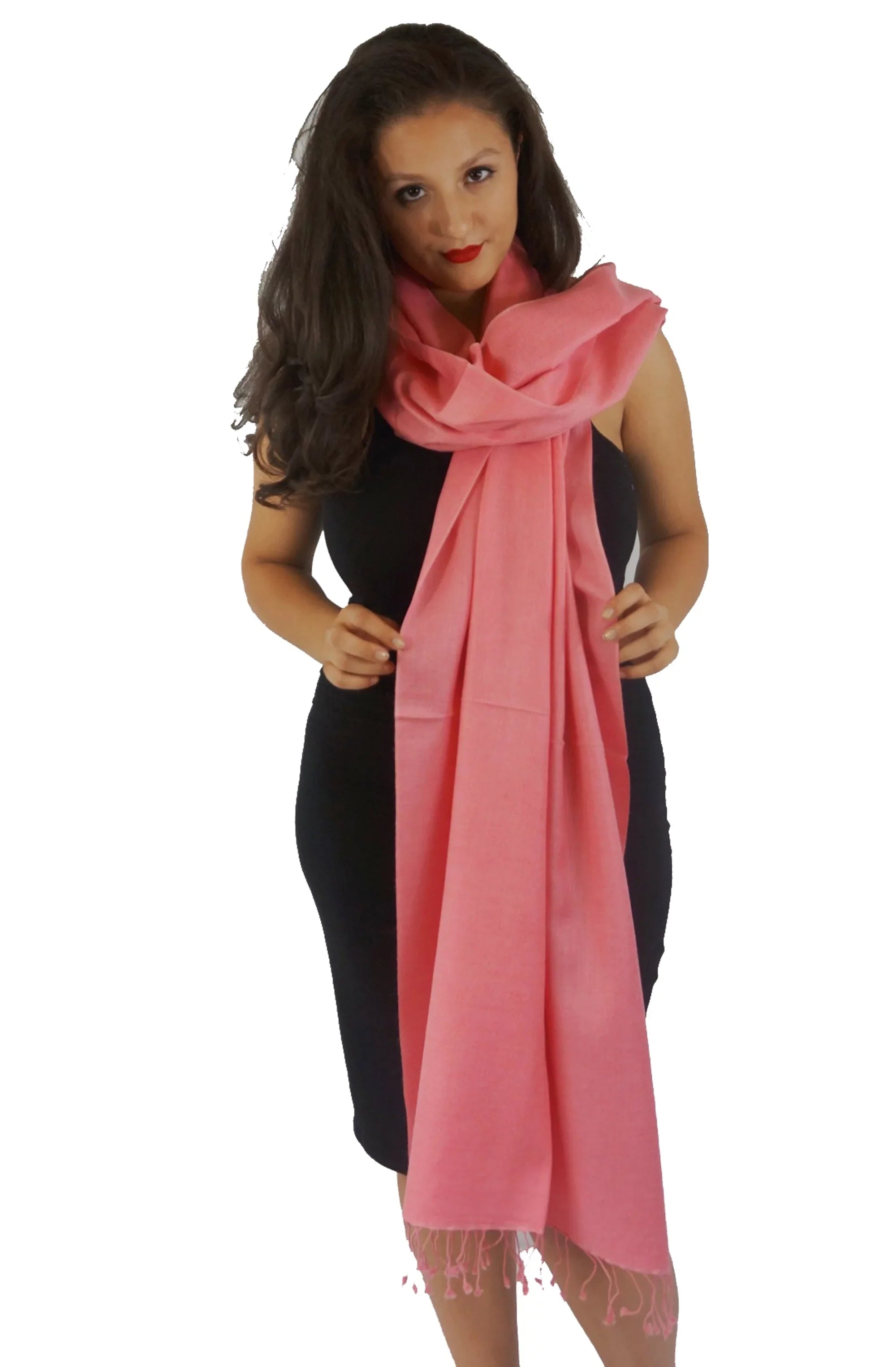 Scarf/Scarves/Shawl/Shawls/Stole/Wrap/Pashmina Scarf/Pashmina Shawl/Cashmere/Cashmere Scarf/Wool/Silk (Light Coral)