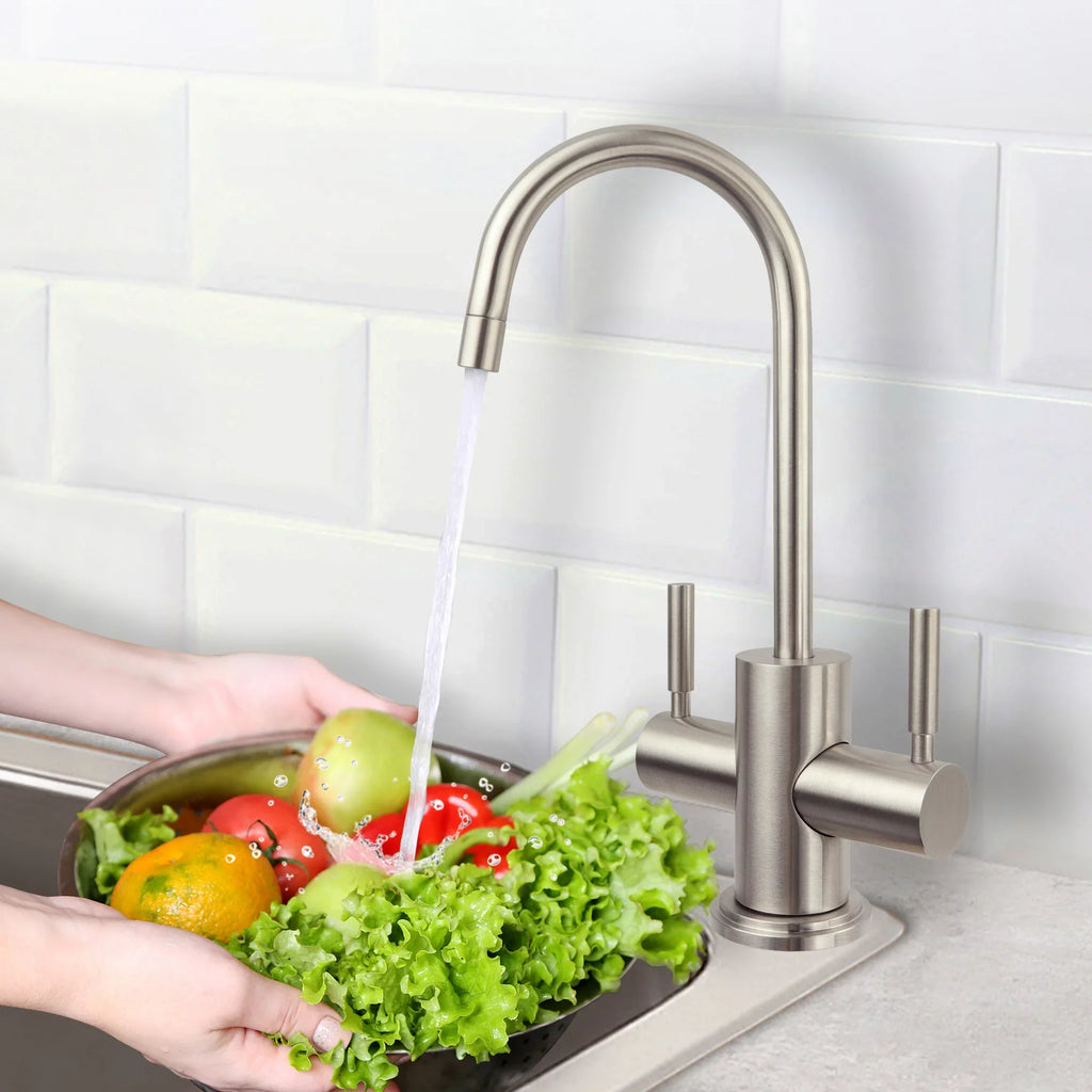 Westbrook 2-Handle Instant Hot and Cold Reverse Osmosis Drinking Water Dispenser Faucet in Brushed Nickel