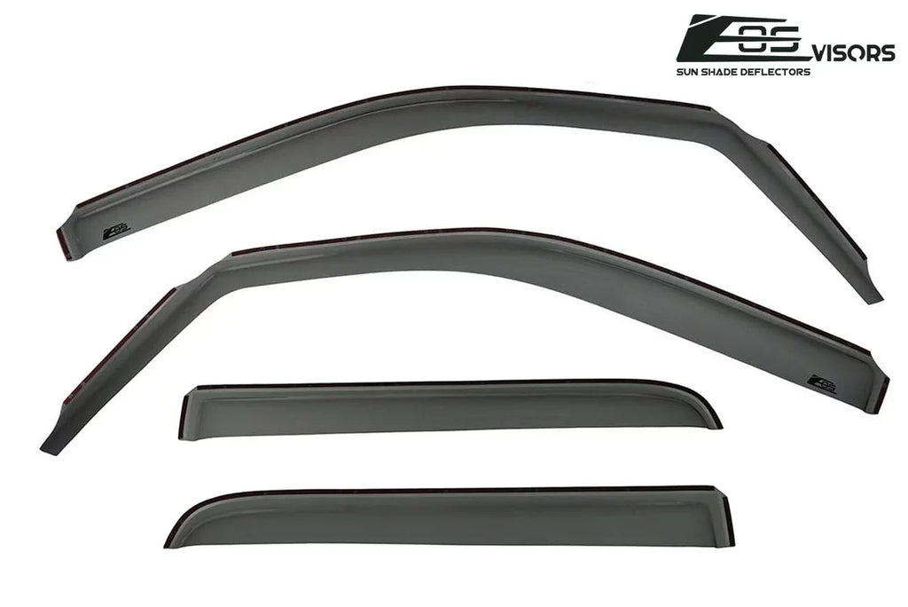 Extreme Online Store for 2009-2014 Ford F-150 Crew Cab |  Visors in-Channel Style Smoke Tinted Side Vents Window Deflectors Rain Guards
