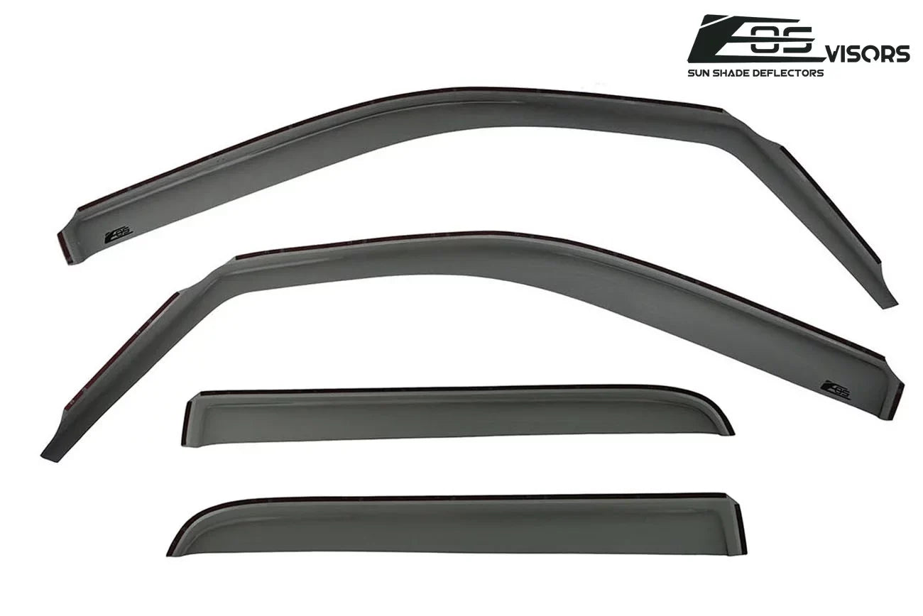 Extreme Online Store for 2009-2014 Ford F-150 Crew Cab |  Visors in-Channel Style Smoke Tinted Side Vents Window Deflectors Rain Guards