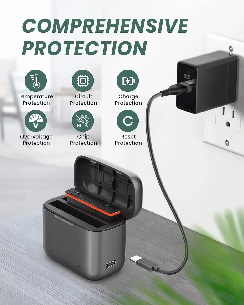 2 Channel Battery Charging Station & One Battery for Insta360 x3 Camera 1800mAh High Capacity, Charger Station with Misro  Card Slots