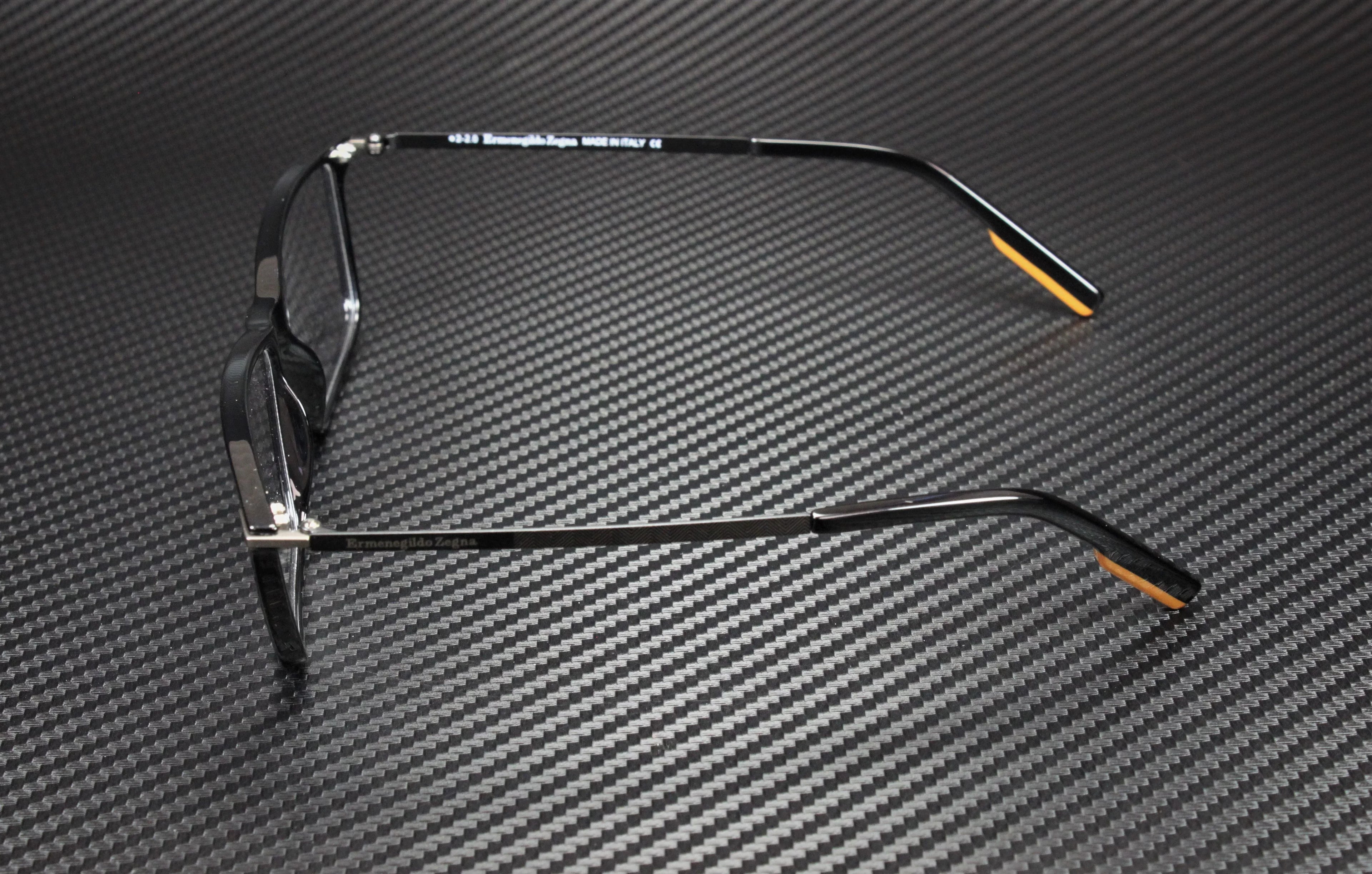 Ermenegildo Zegna EZ5204 001 Shiny Black Clr Lens Injected 58mm Men's Eyeglasses