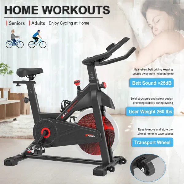 Cycling Exercise Bike Stationary, Home Gym Workout Fitness Bike with Comfortable