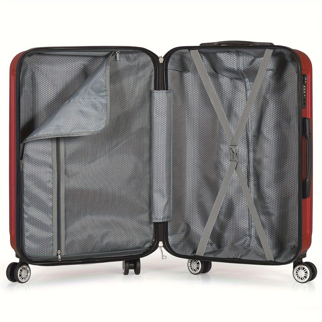 Minimalist Red Hard Shell Travel Luggage Cases For Outdoor Trip, With Spinner Wheels