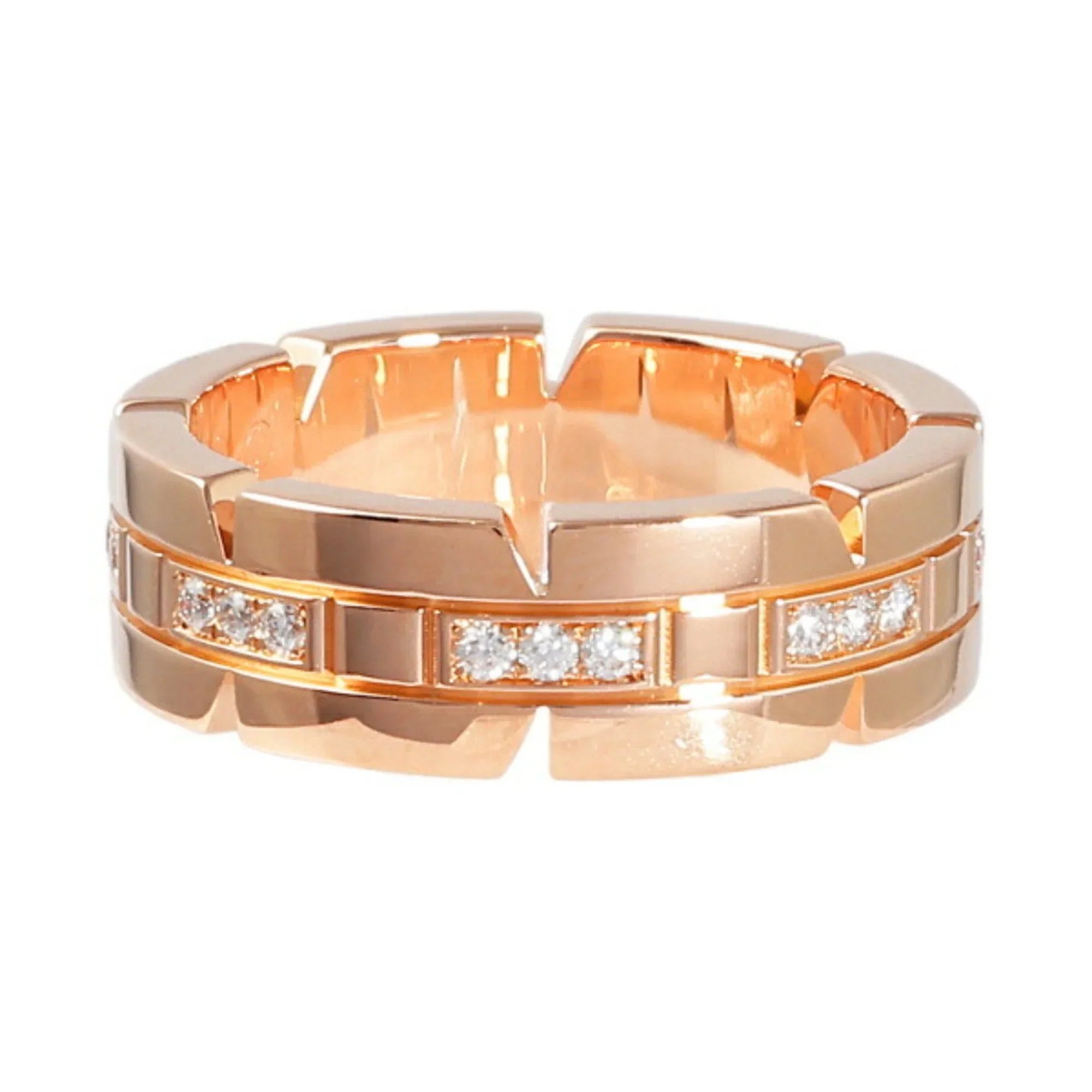 Pre-Owned Cartier Tank Française K18PG pink gold ring (Good)
