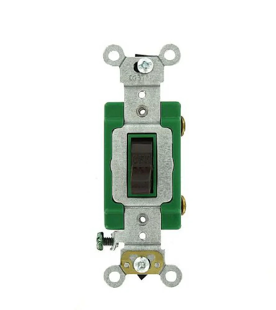 Leviton 3031-2 Brown Industrial Grade Single Pole Toggle Light Switch 30A