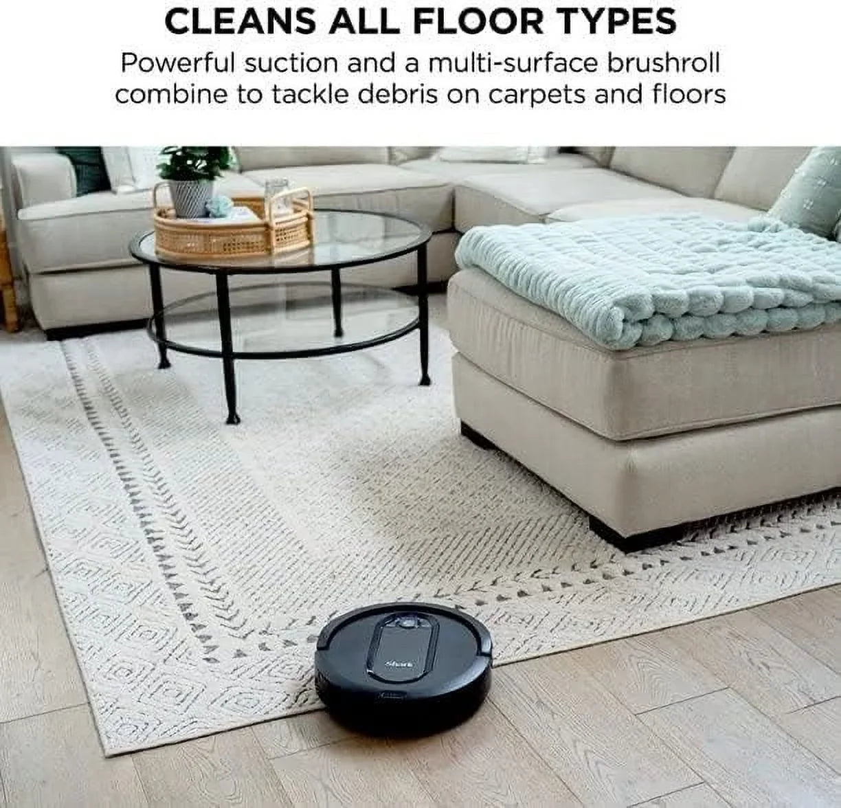 Restored Shark RV990  Robot Vacuum with Row-by-Row Cleaning, Powerful Suction, Perfect for Pet Hair, Wi-Fi, Carpets & Hard Floors (Black)- Renewed