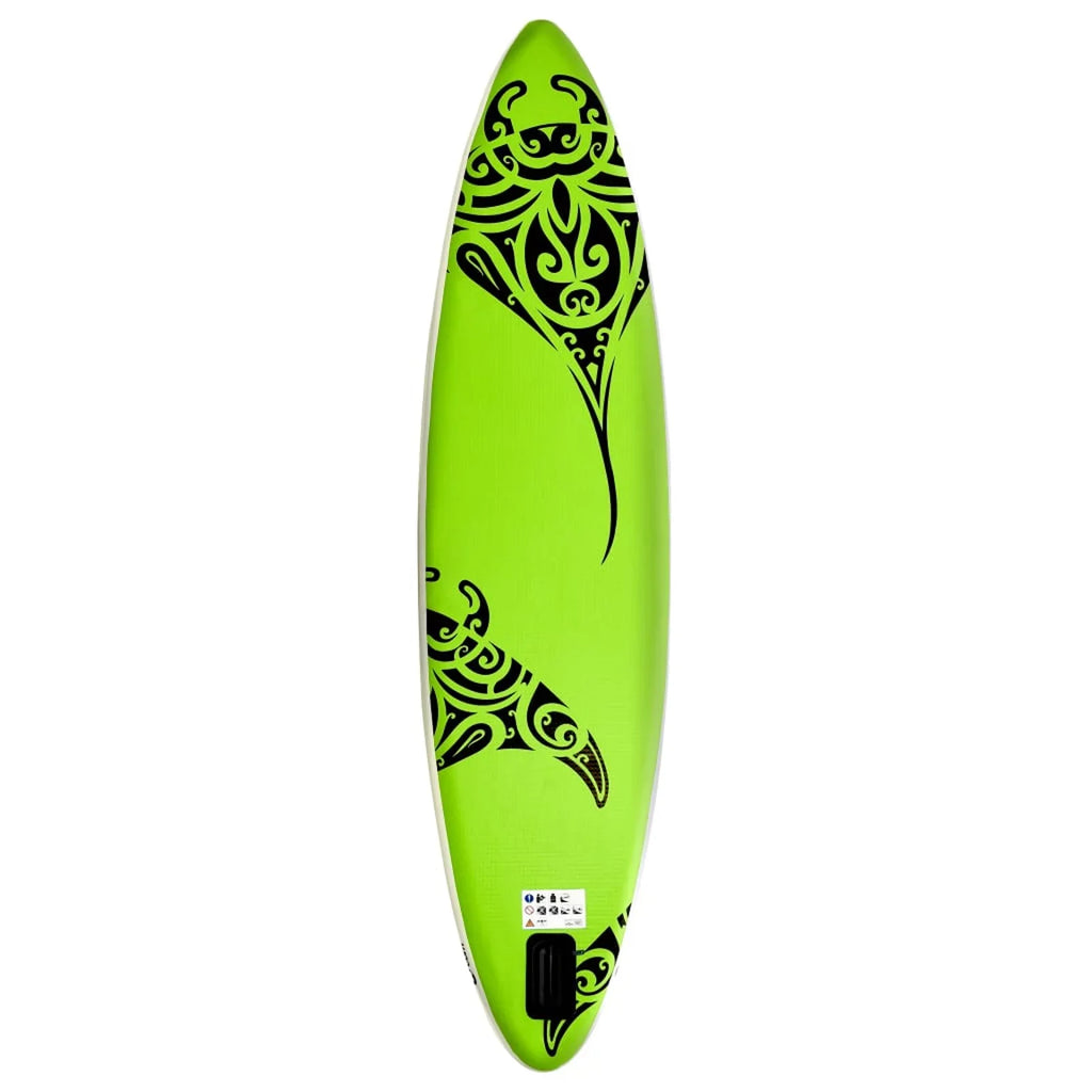 Walmeck Inflatable Paddleboard Set 126"x29.9"x5.9" Green