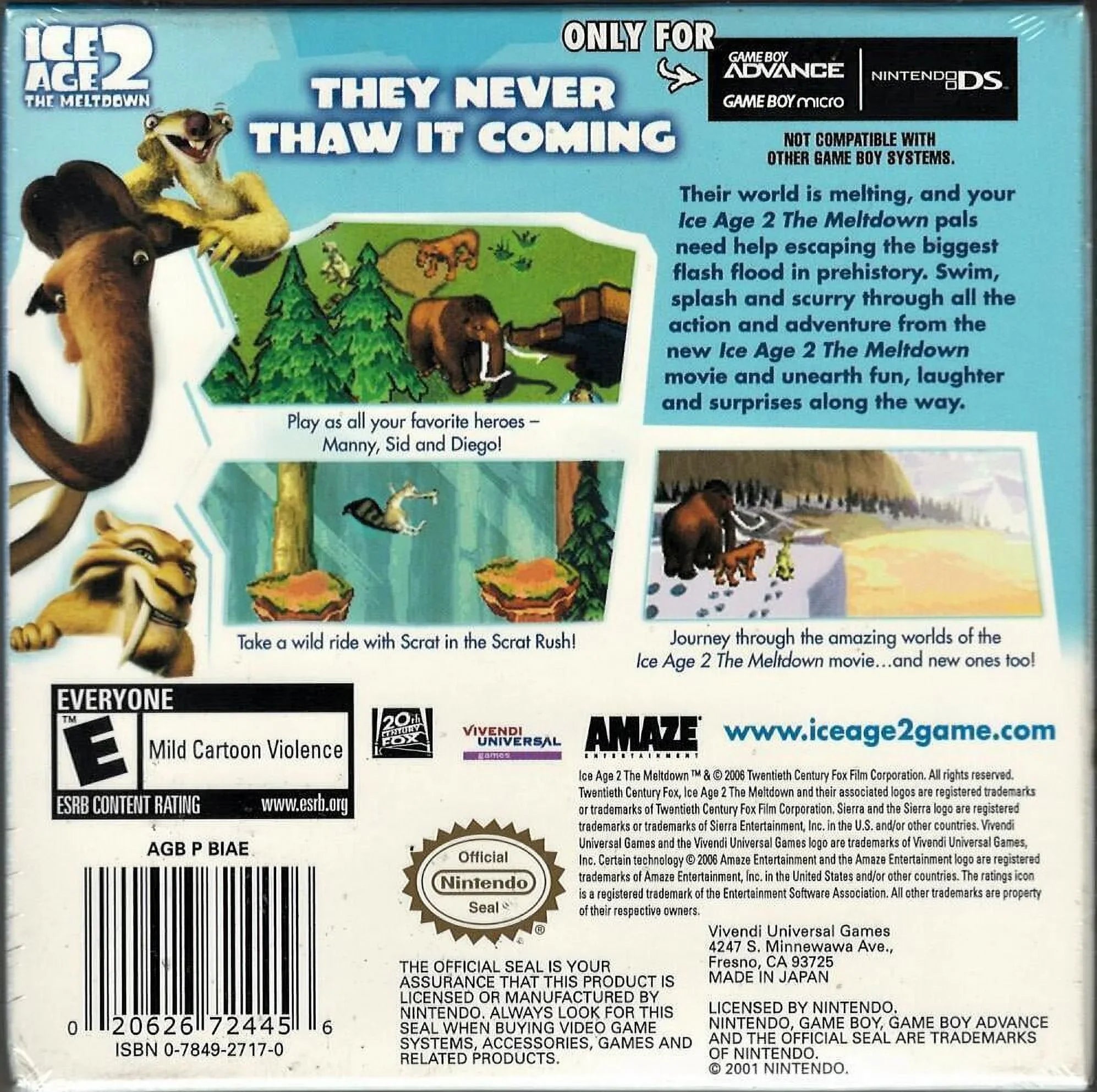 Ice Age 2  (Brand New Factory Sealed  Version) Game Boy Advance-0020626724456