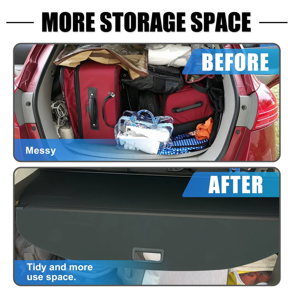 Unique Bargains Retractable Cargo Cover Rear Trunk cover Shield Shade Ajustable Fit for Nissan Rogue 2021-2024 Black