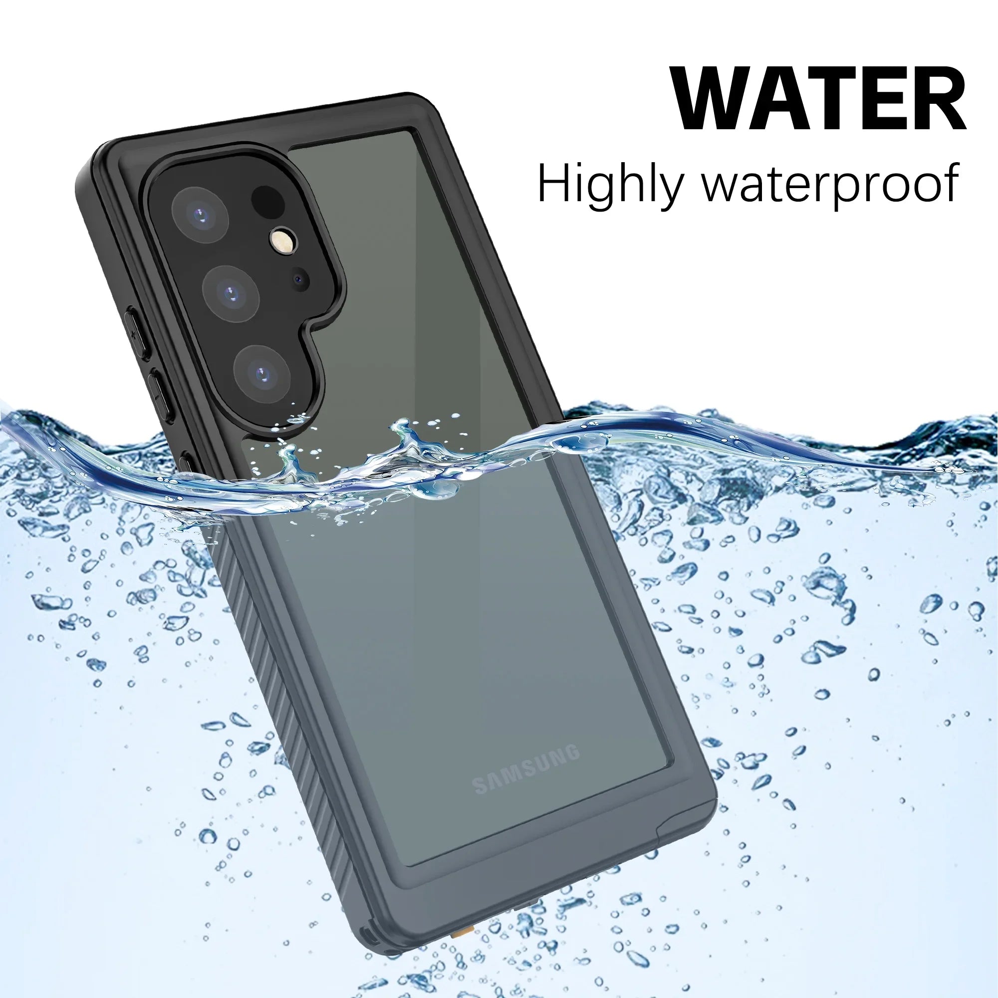 Cowithday Waterproof Case for Samsung Galaxy S24 Ultra 5G Phone 2024, with Screen Protector 360° Full Body Heavy Duty Military Protection Shockproof IP68 Underwater Cover for Galaxy S24 Ultra, Black