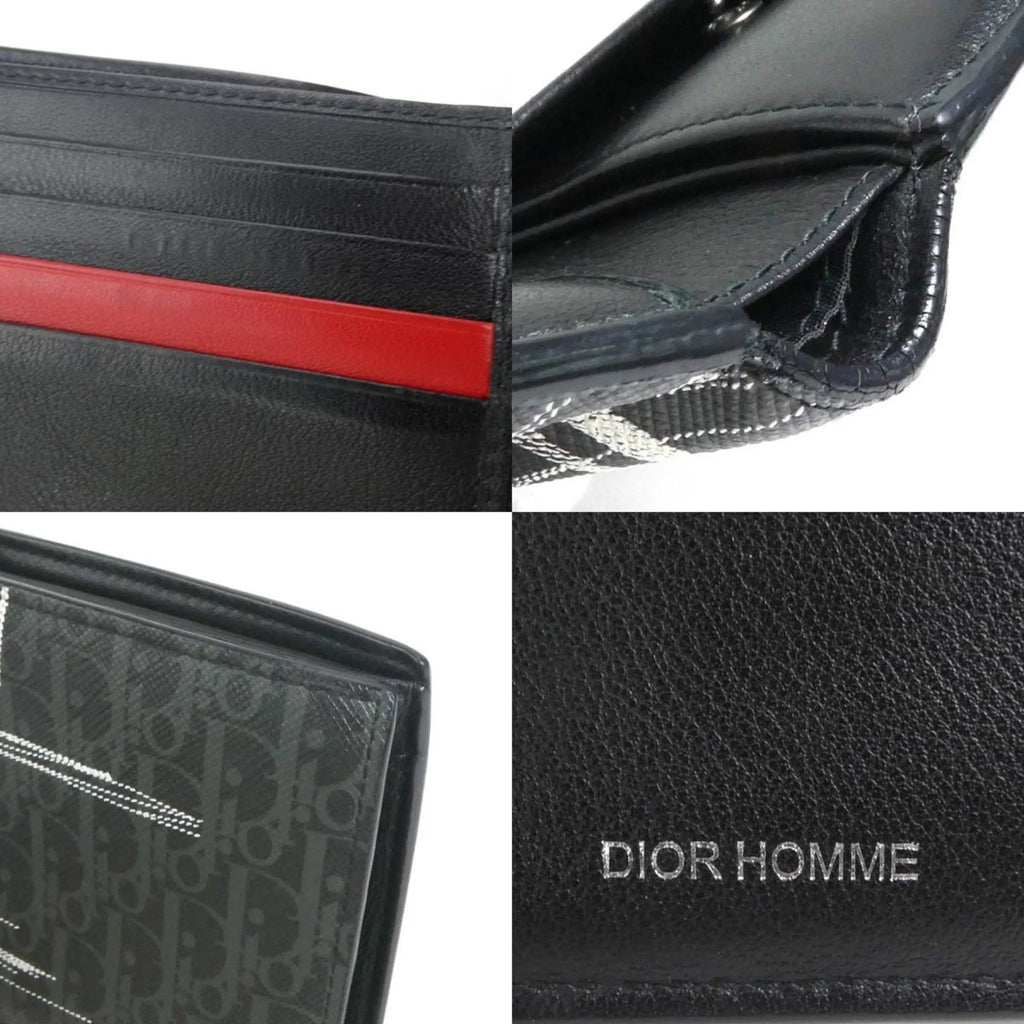 Pre-Owned Dior Homme   folio wallet leather black series men (Good)