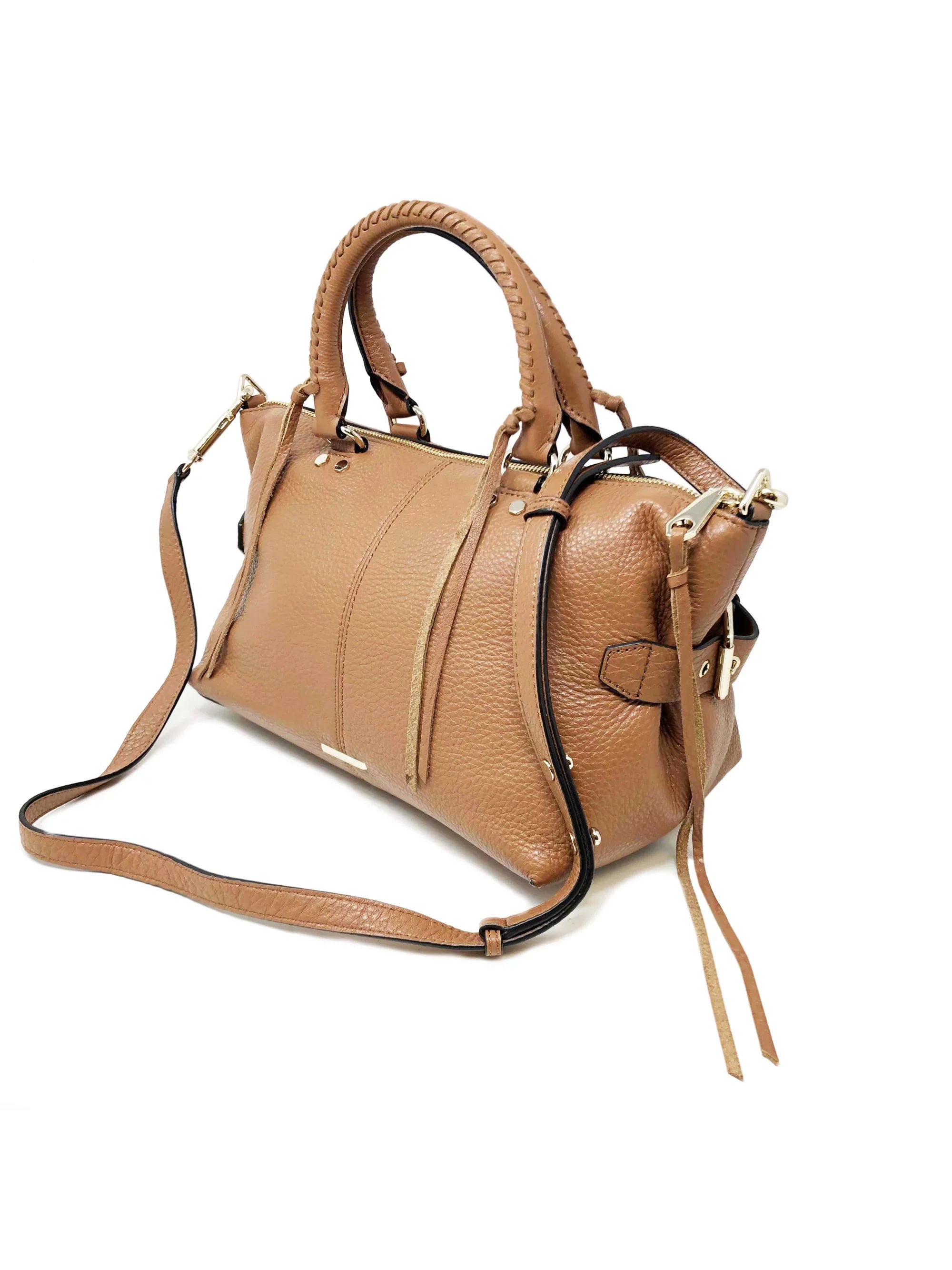 Rebecca Minkoff Moto Almond Brown Leather Satchel Ladies Tote Purse HF16LMOS26