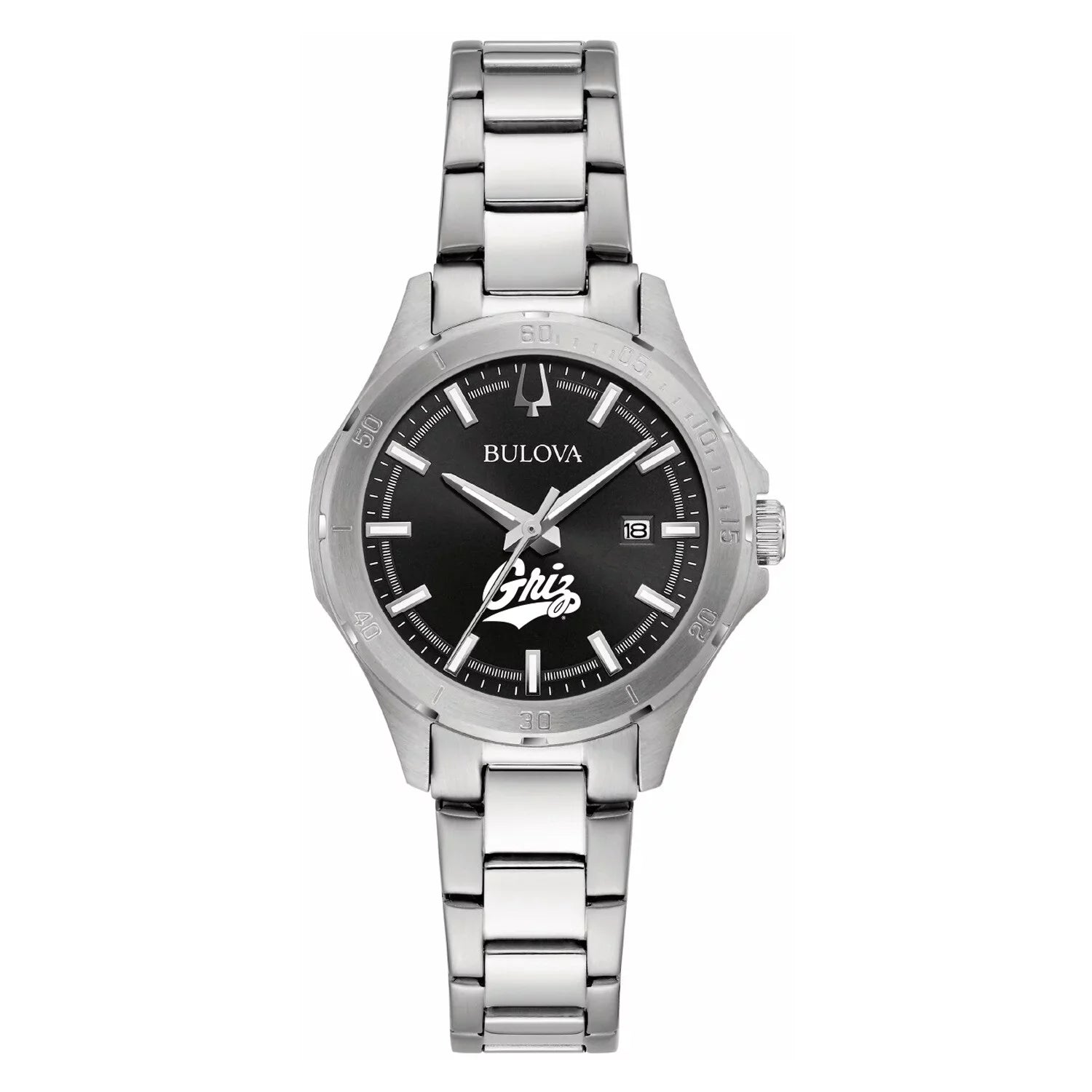 Women's Bulova Black Montana Grizzlies Stainless Steel Sport Classic Watch