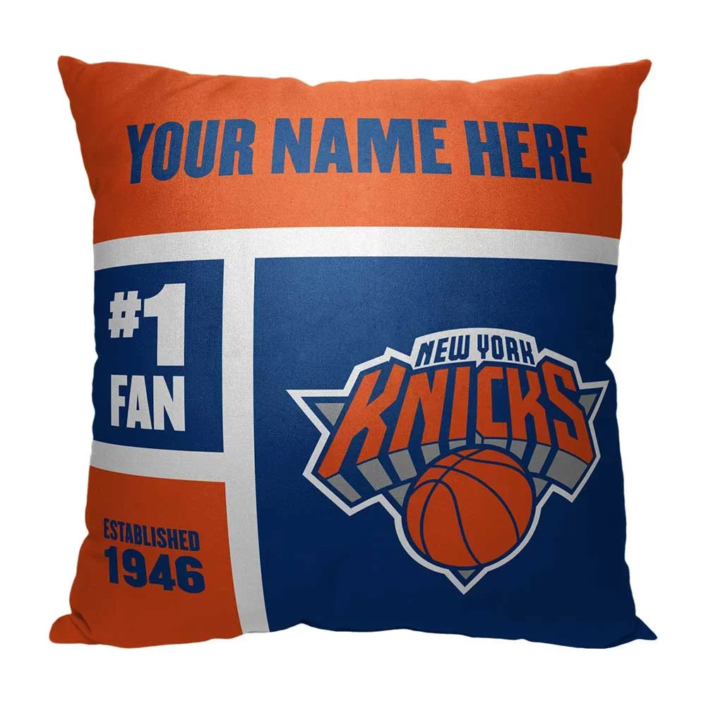 New York Knicks  "Color Block" Personalized 18" x 18" Pillow