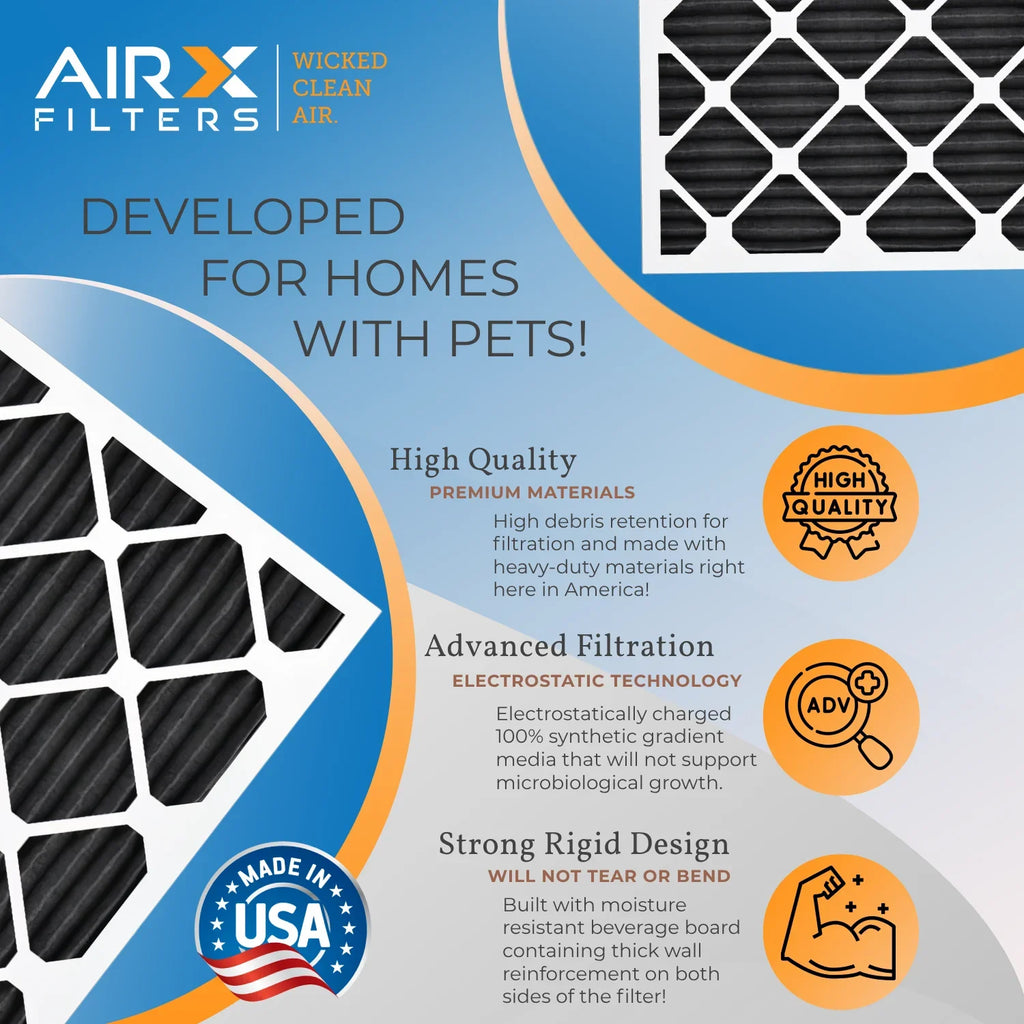 14x25x1 Air Filter  8 Rating, 12 Pack of Furnace Filters Comparable to  700,  5, Pet Odor Retention Filters - Made in  by     .