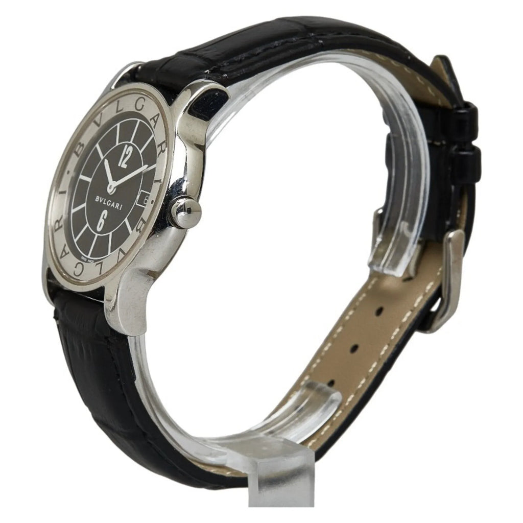 Pre-Owned  Solotempo Leather (non-original) Watch ST35S Quartz Black Dial Stainless Steel Women's (Good)