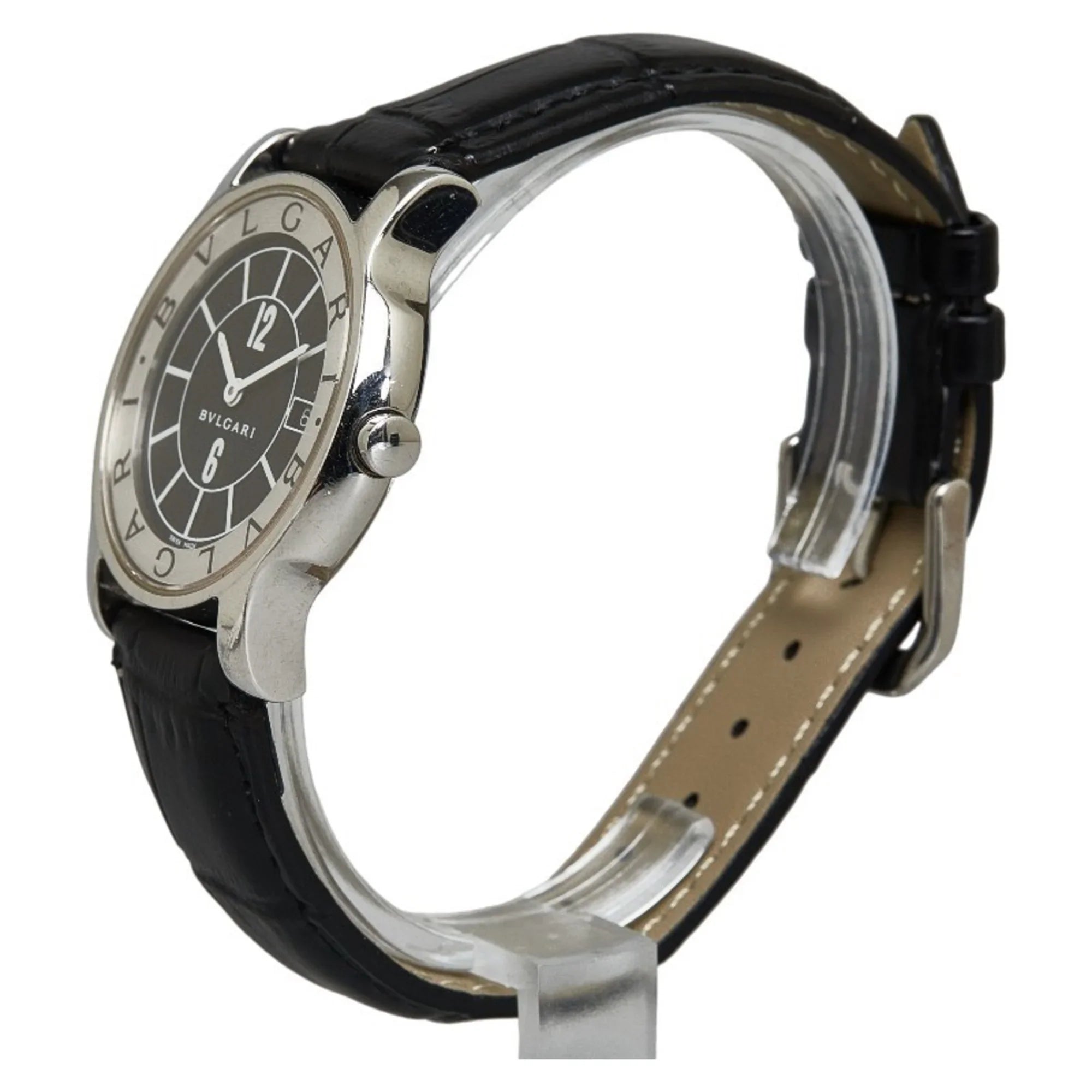 Pre-Owned  Solotempo Leather (non-original) Watch ST35S Quartz Black Dial Stainless Steel Women's (Good)