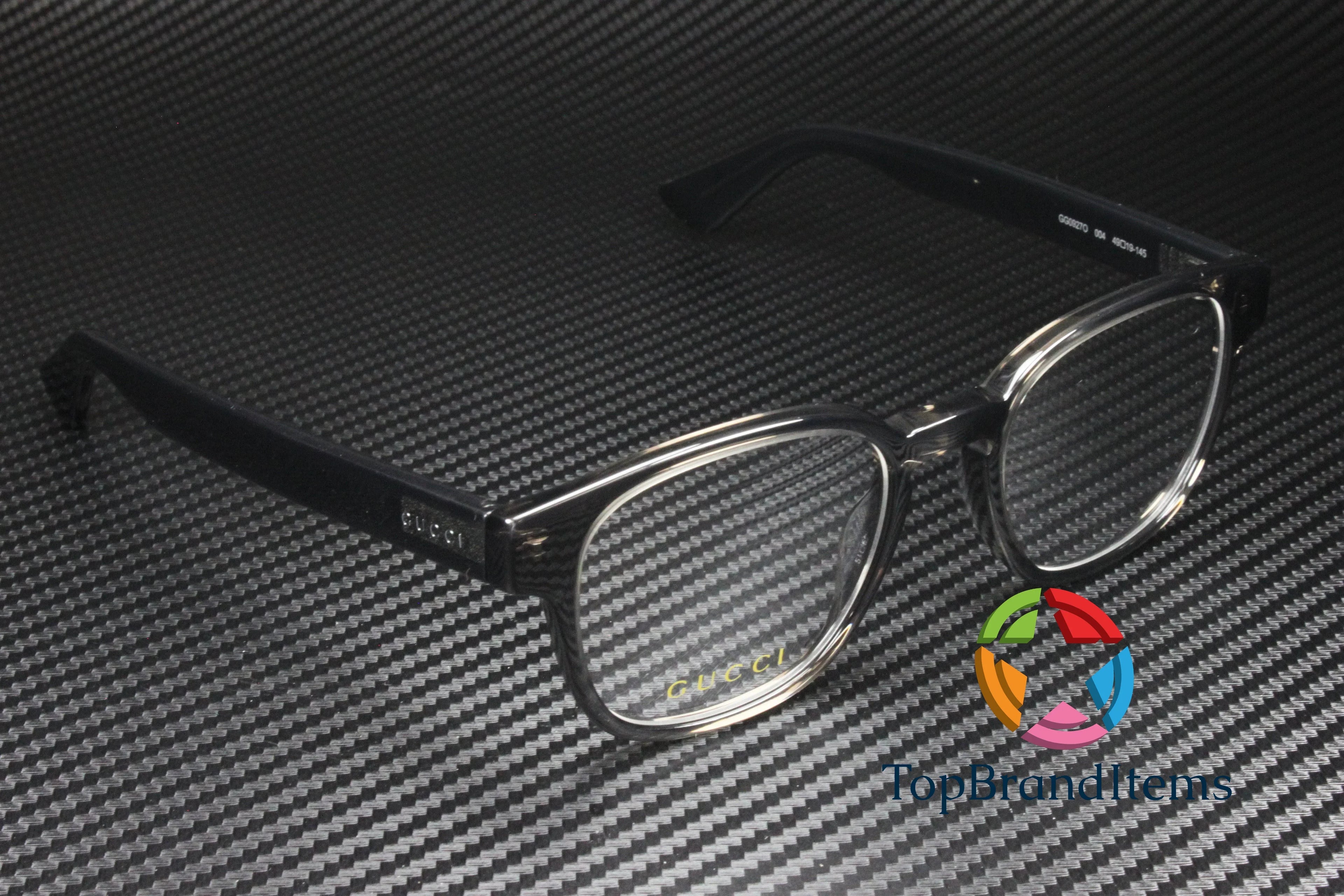 GG0927O 004 Rectangular Square Grey Shiny Demo Lens 49 mm Men's Eyeglasses