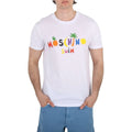 Moschino Swim White Cotton Logo Print T-Shirt, Size Large