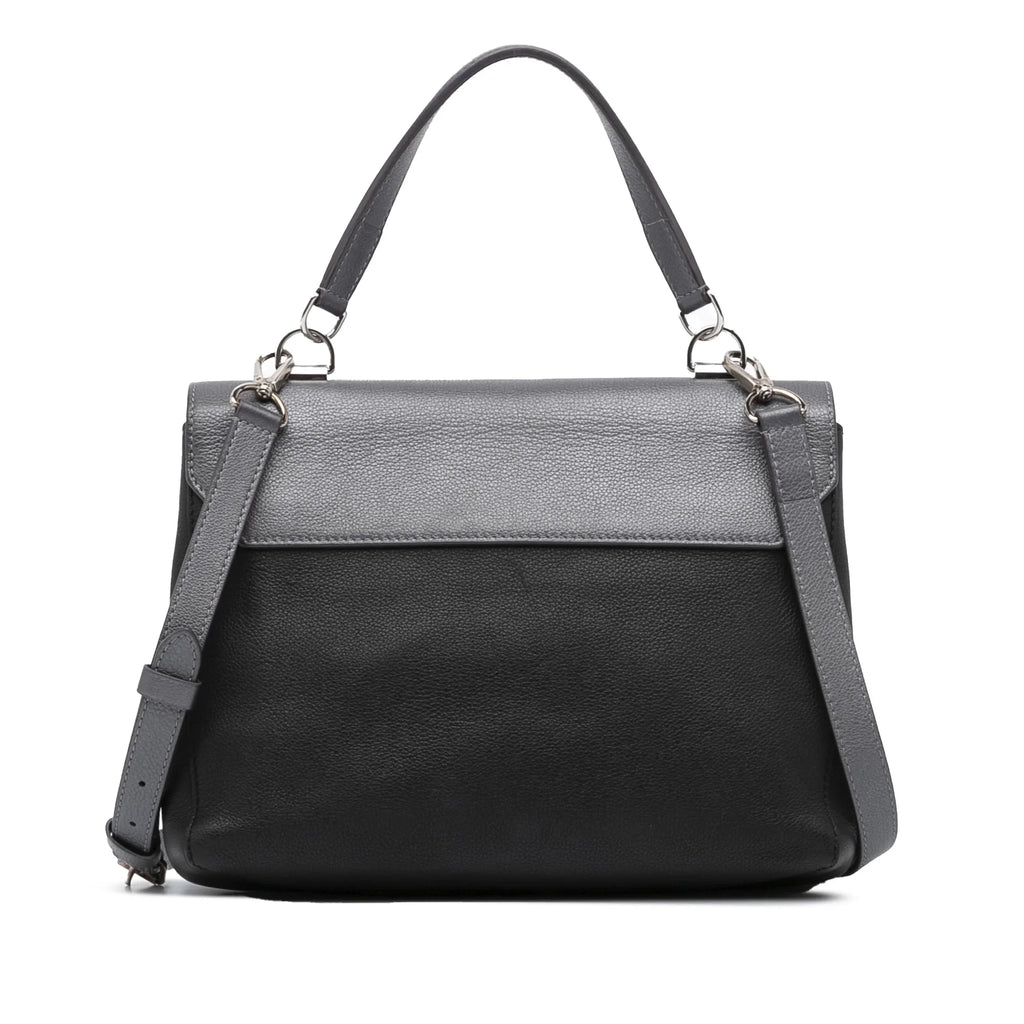 Pre-Owned Authenticated Louis Vuitton Eyelet LockMe  Calf Leather Gray Satchel Unisex (Good)
