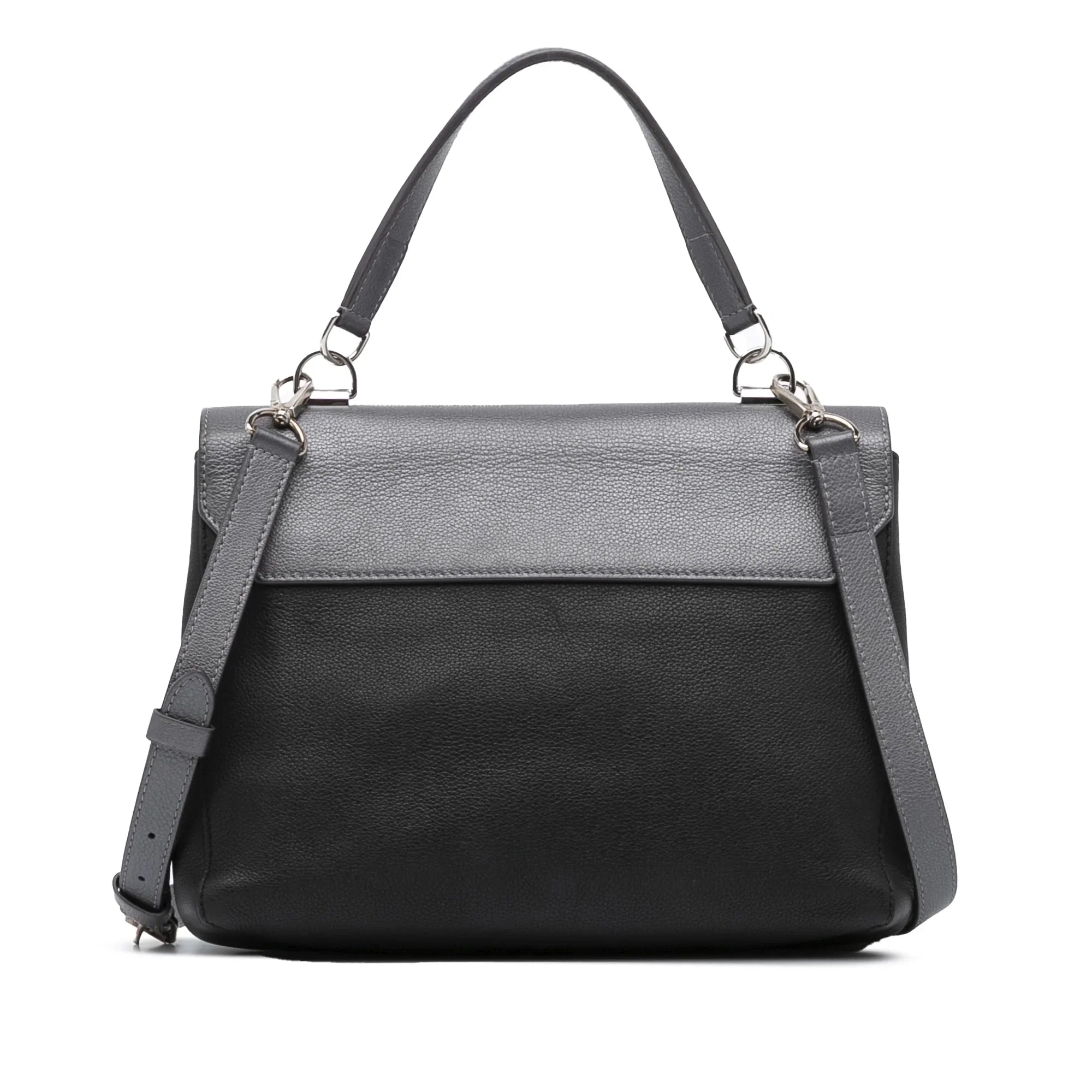 Pre-Owned Authenticated Louis Vuitton Eyelet LockMe  Calf Leather Gray Satchel Unisex (Good)