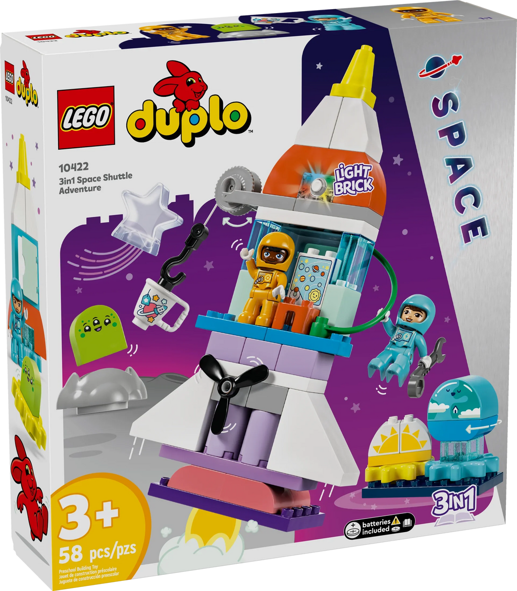 3 in 1 Space Shuttle Adventure Rocket Ship Building Set, Kids Educational Space Discovery Toy for 3-Year-Olds and Up, Develops Preschool Kids’ Learning and Fine Motor Skills, 10422