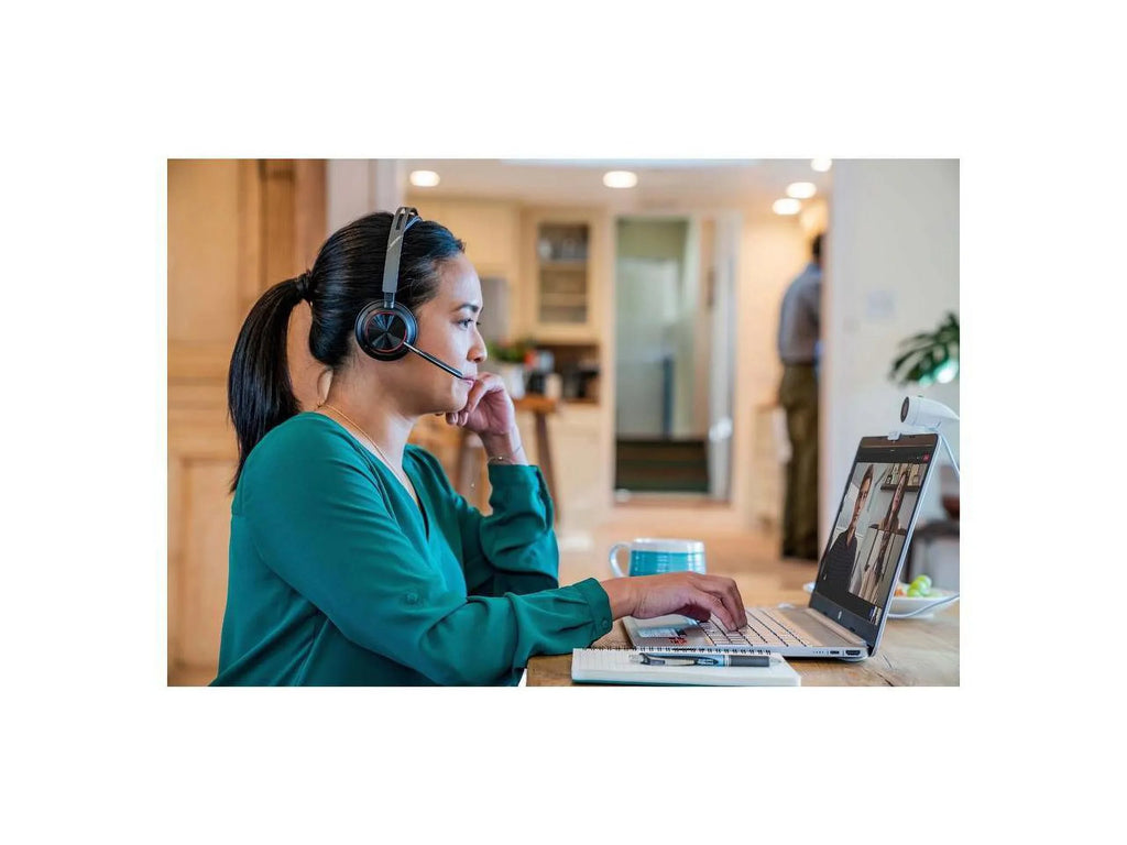 Poly Voyager Focus 2 -A Bluetooth Stereo Headset - Siri, Google Assistant - Stereo -  Type A - Wired/Wireless - Bluetooth - 298.6 ft - 20 Hz - 20 kHz - On-ear, Over-the-head - Binaural - Supr...