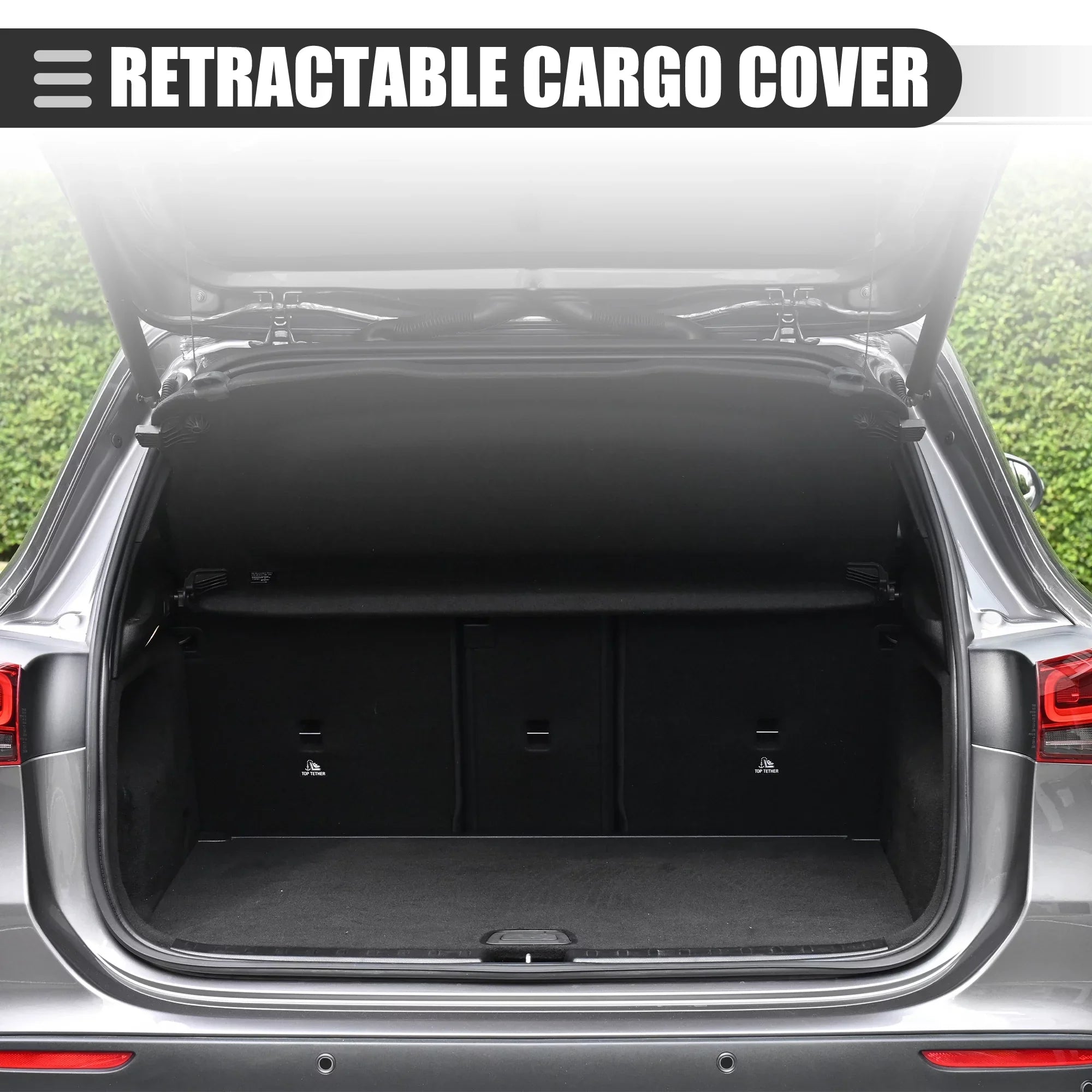 Retractable Cargo Cover Rear Trunk Security Cover Shield Shade for Audi Q7 2016-2022 Canvas Black