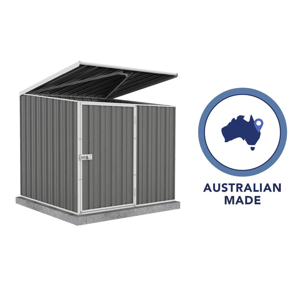 Absco AB1070 5 x 5 ft. Multipurpose Metal Pool Pump Shed - Woodland Gray