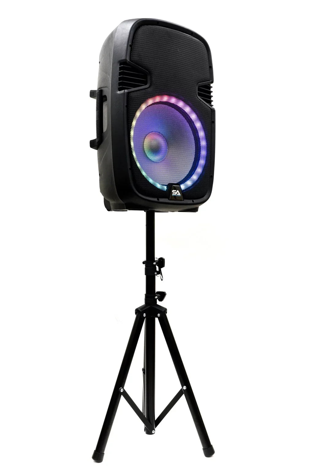 Seismic Audio -KP15BTH Active 15 Inch  Home Karaoke Bluetooth Party Speaker  System with Stand,  Lights, Microphone, Cable and Remote