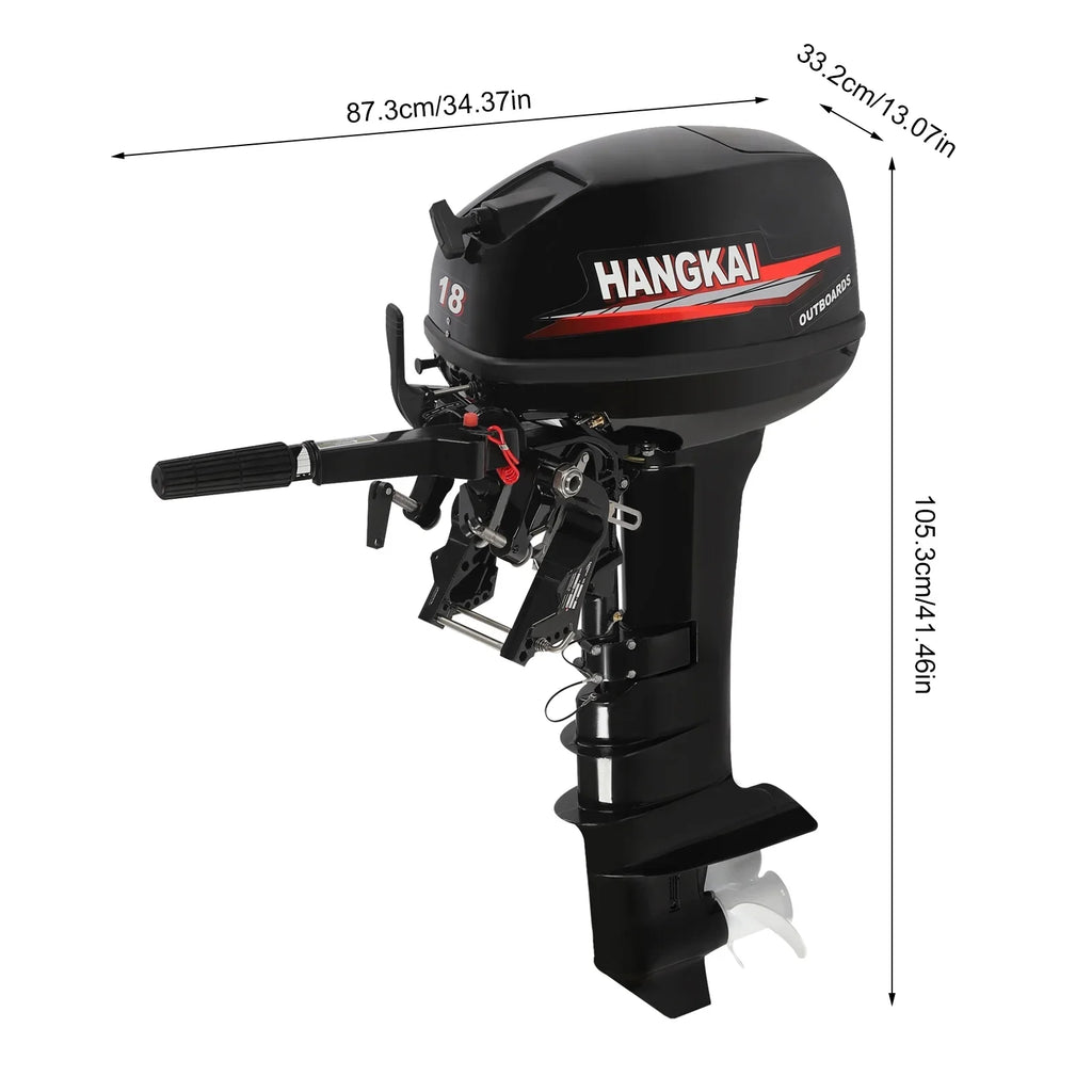 Wuzstar Outboard Motor, 2 Stroke 18  246cc Long Shaft Boat Engine Aluminum Alloy Fishing Boat Motor w/ Water Cooling System