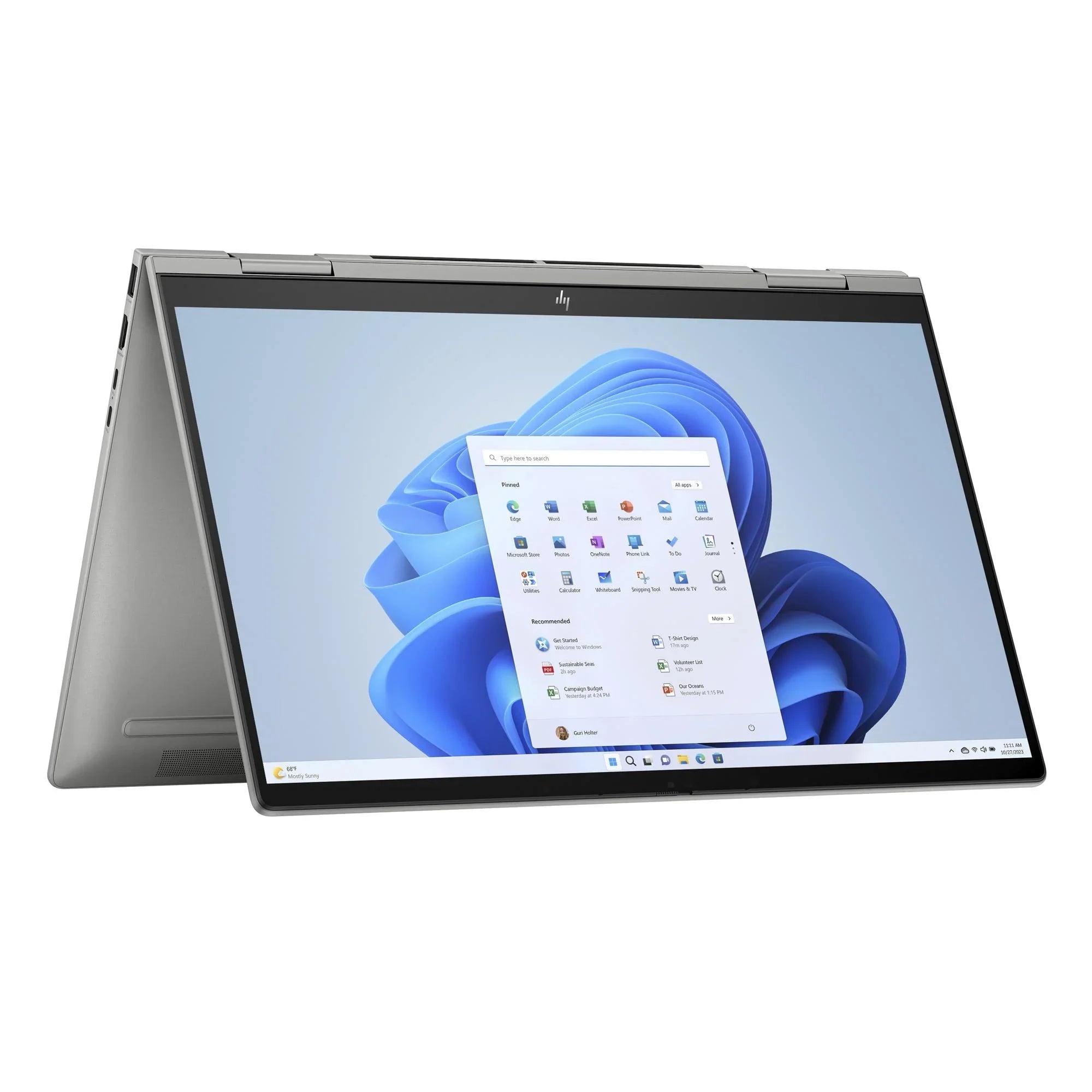 x360 15-FE1057NR 15.6"  Touchscreen Laptop, Intel Core Ultra 7 155U, 16GB LPDDR5, 512GB , Windows 11 Home, Mineral silver, 9R1M2UA#