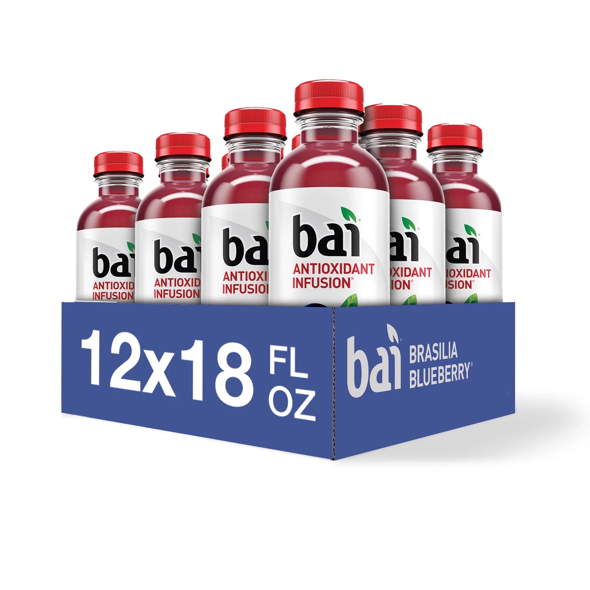 Bai Gluten-Free, Brasilia Blueberry, Antioxidant Infused Drink, 18 Fl Oz, 12 Pack Bottles