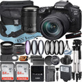 Canon  90D  Camera with 18-135mm   Lens + 2 Pieces SanDisk 64GB Card + Case + Telephoto + Tripod + ZeeTech Accessory Bundle