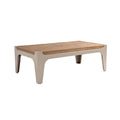 Modern Rectangular Coffee Table with Wood Top and Sleek Design
