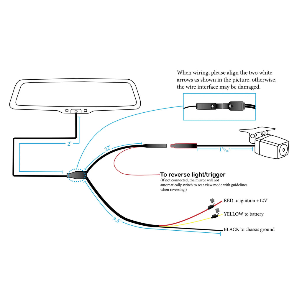 iBeam -LVM9 9" Live View Streaming Rearview Mirror 1080P Front & Rear 1280×320