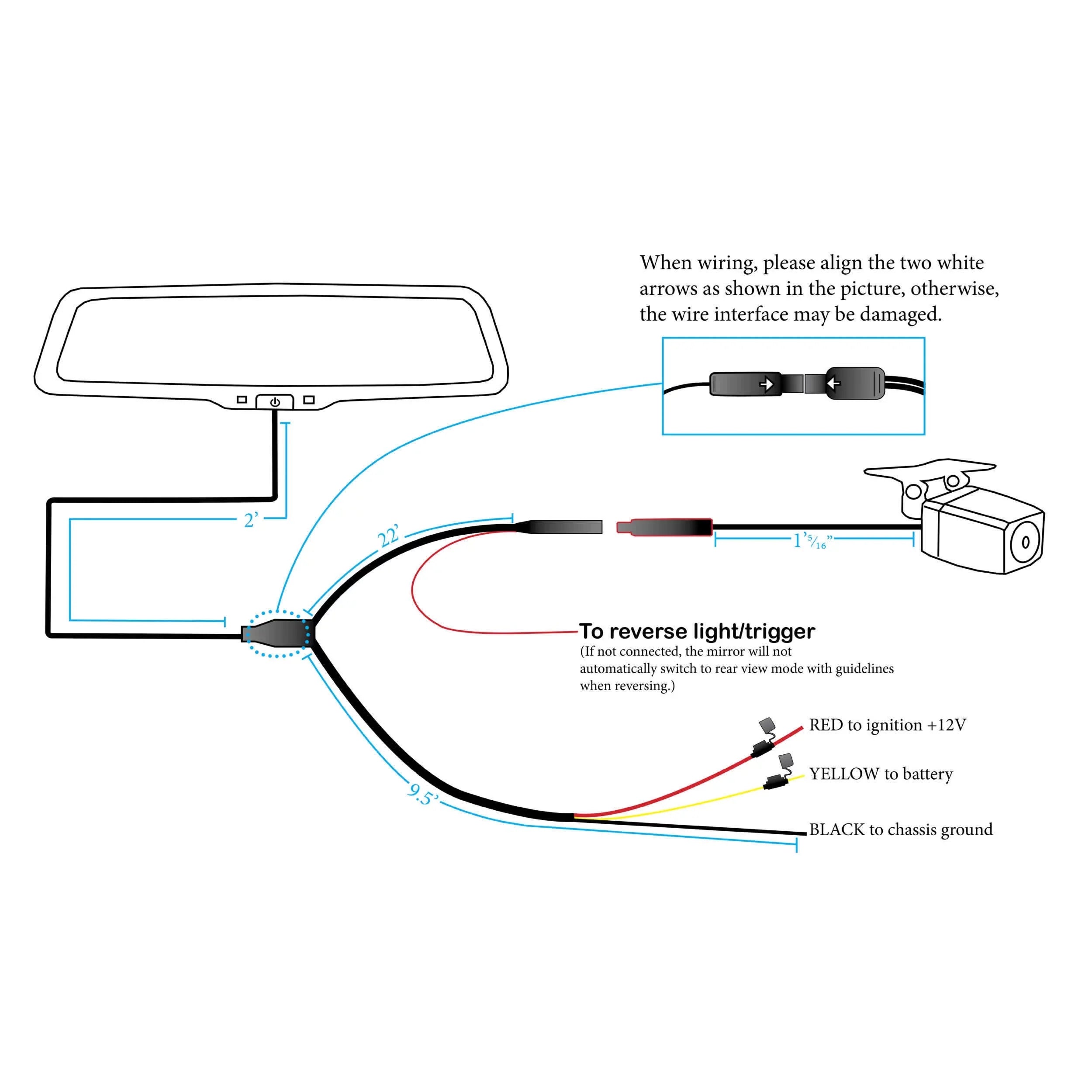 iBeam -LVM9 9" Live View Streaming Rearview Mirror 1080P Front & Rear 1280×320