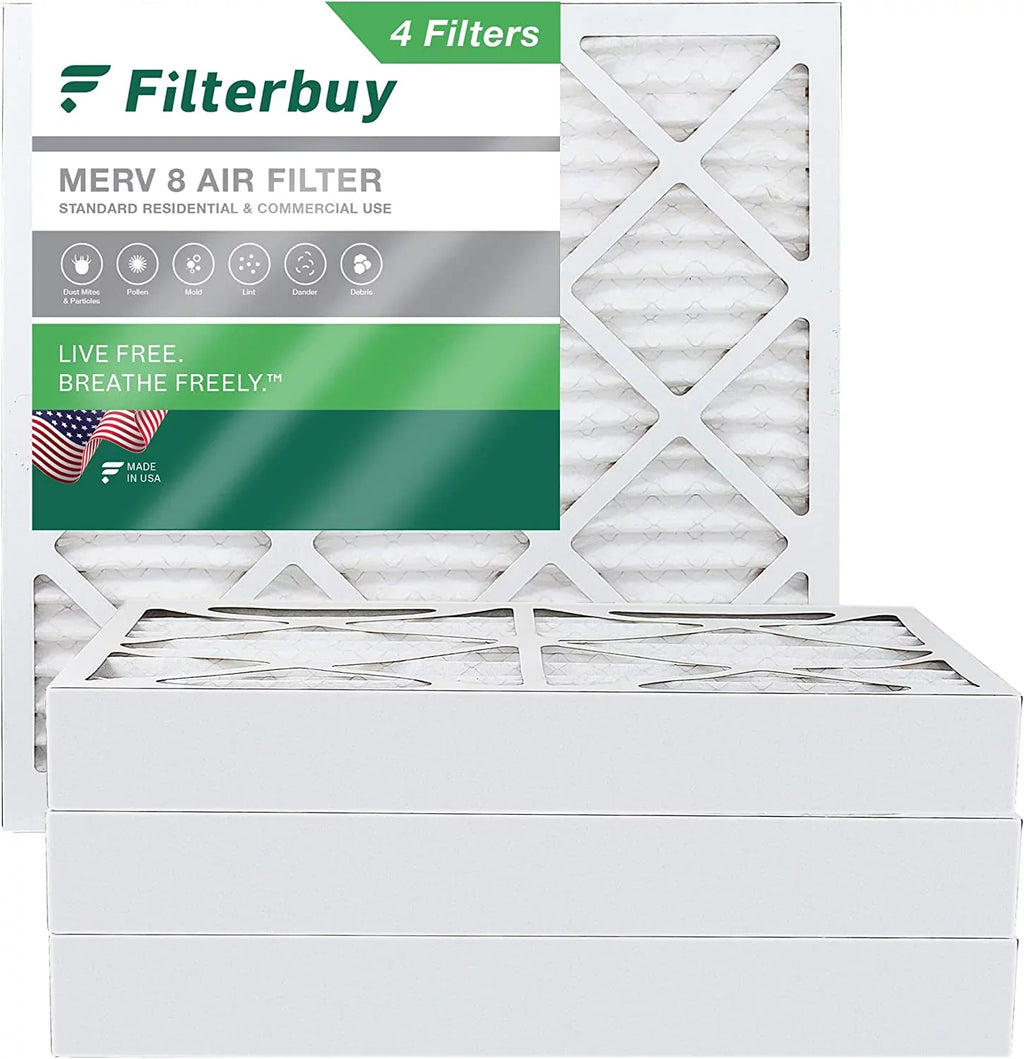 Filterbuy 14x14x4  8 Pleated   Furnace Air Filters (4-Pack)