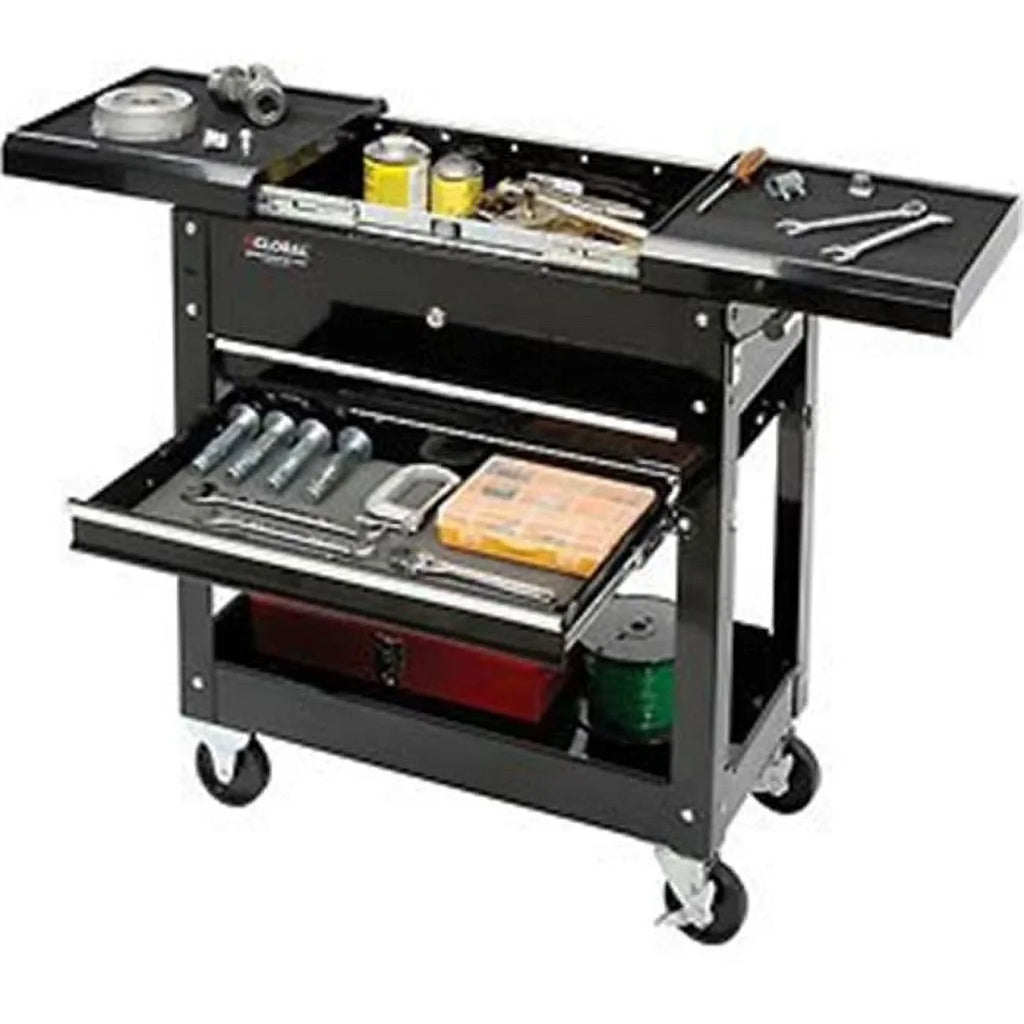 Global Industrial 27" 2-Drawer Tool Cart W/ Sliding Top, Black