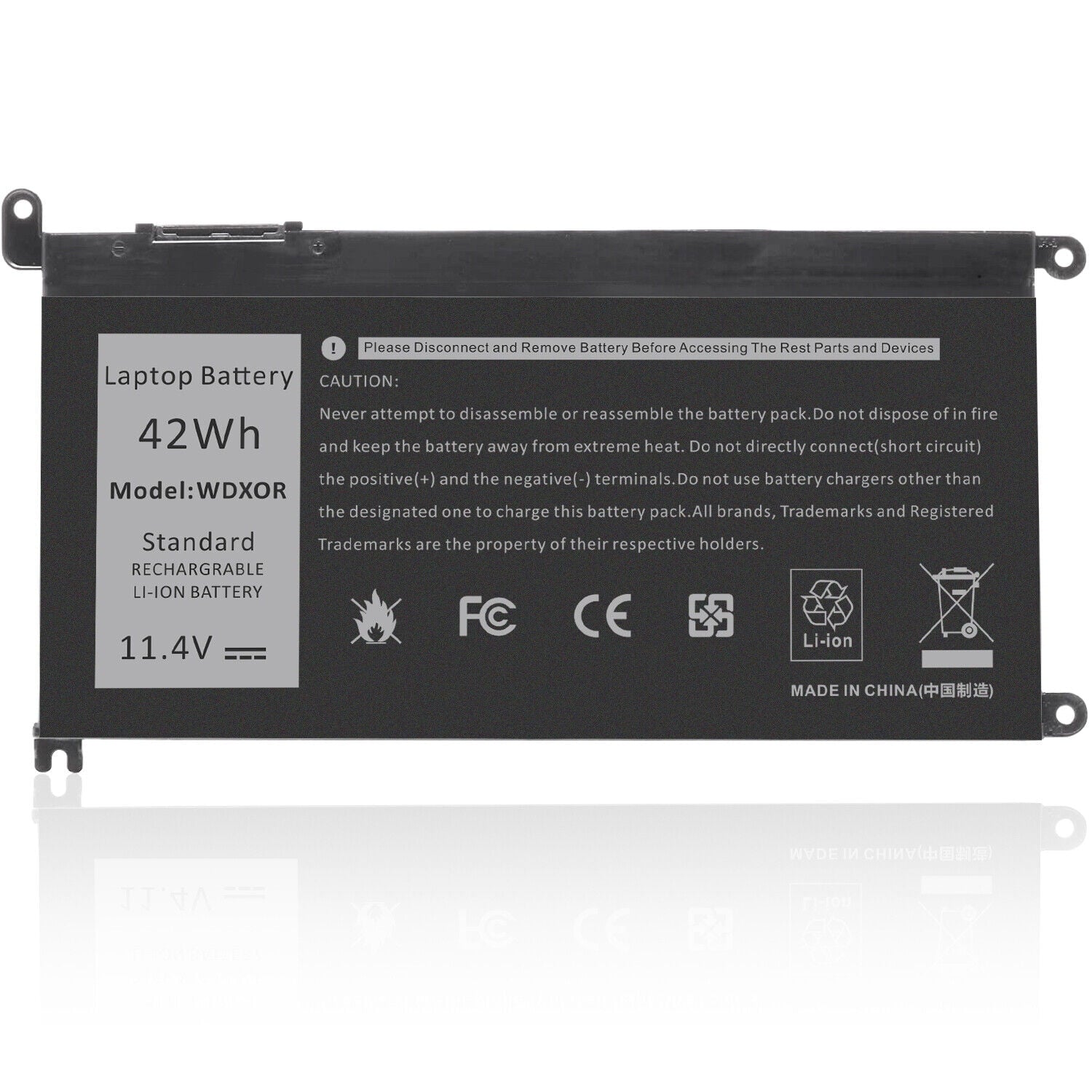 3-Cell 42Wh  WDX0R Battery for Dell Latitude 3180 3190 3300 3379 3380 3390