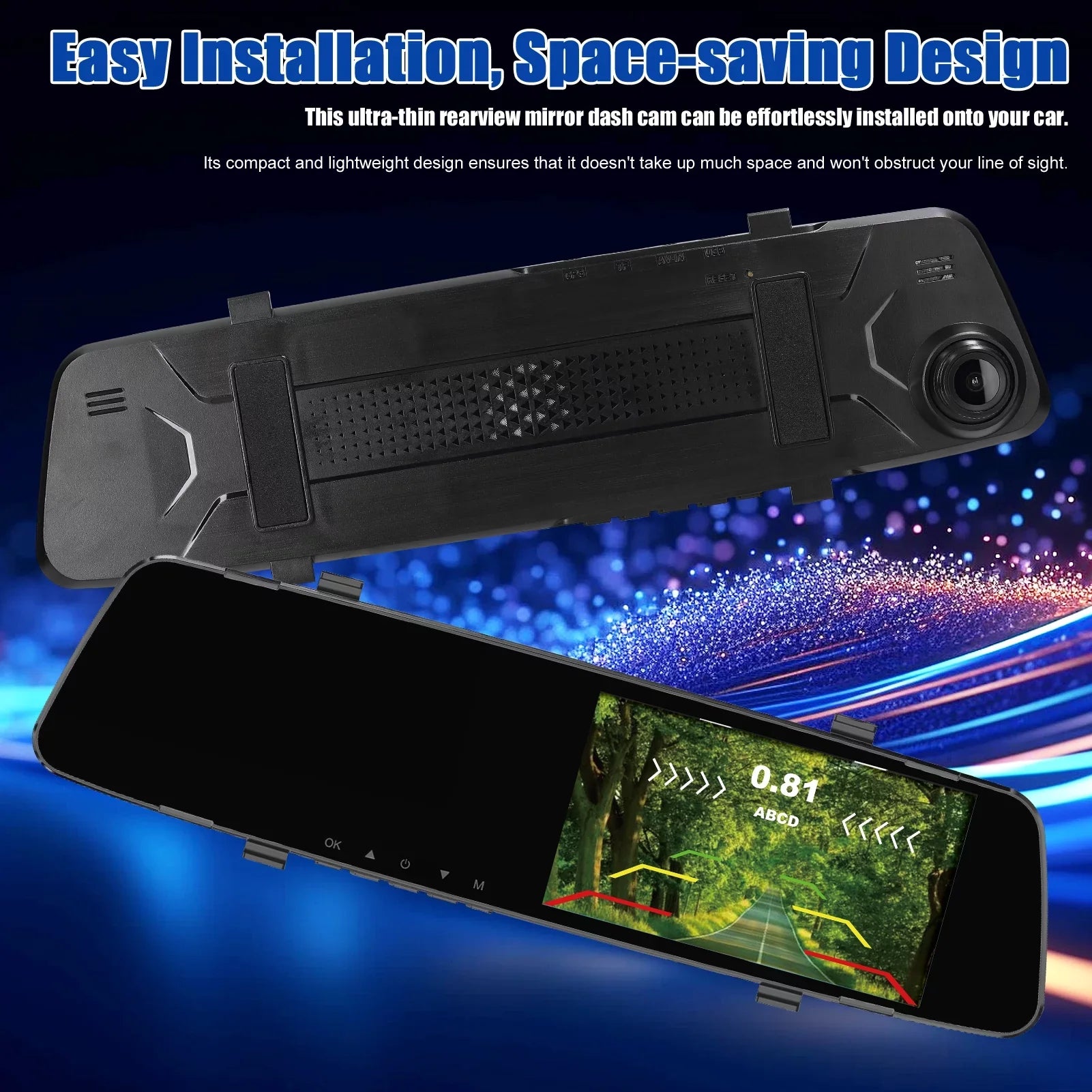 Apexeon Dash Camera,Reco Support Camera 4.3 Inch Screen Reverse Radars Rear Dual Dash Camera 1080P  Dash Cam Rear Nebublu