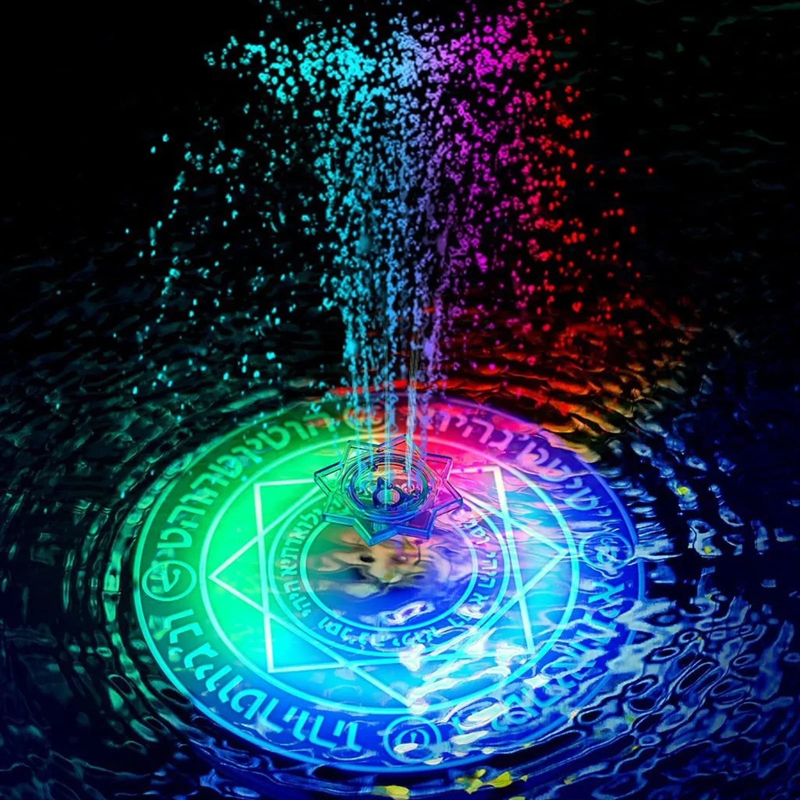 Dcenta Fountain Light with Remote Control Solar Powered Bird Bath Fountains for Garden Pond