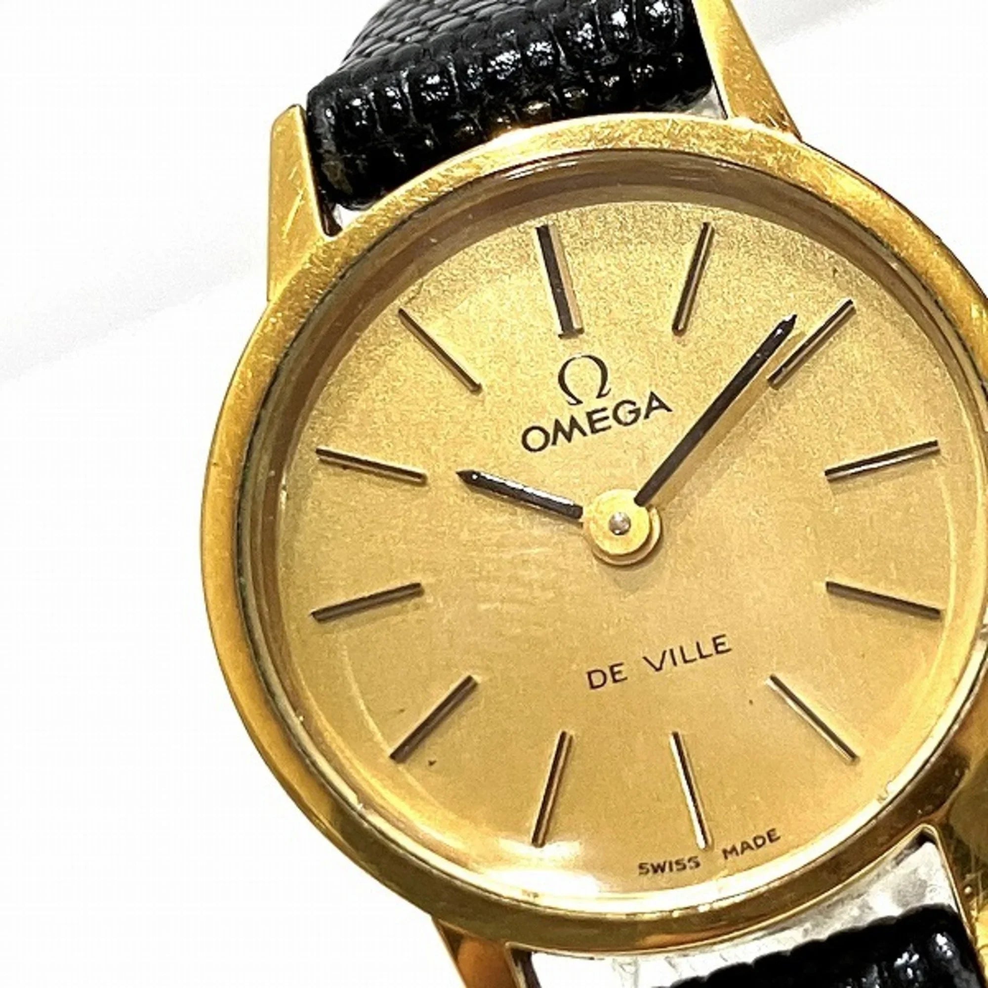 Pre-Owned Omega Deville Manual Winding Gold Dial Watch Ladies (Good)