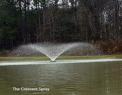 Hydro Torque Series Floating Fountain for Lake, Pond, Pool | 2  Motor | 8 Spray Patterns |Commercial or Residential | No Assembly Required | 3  Lights